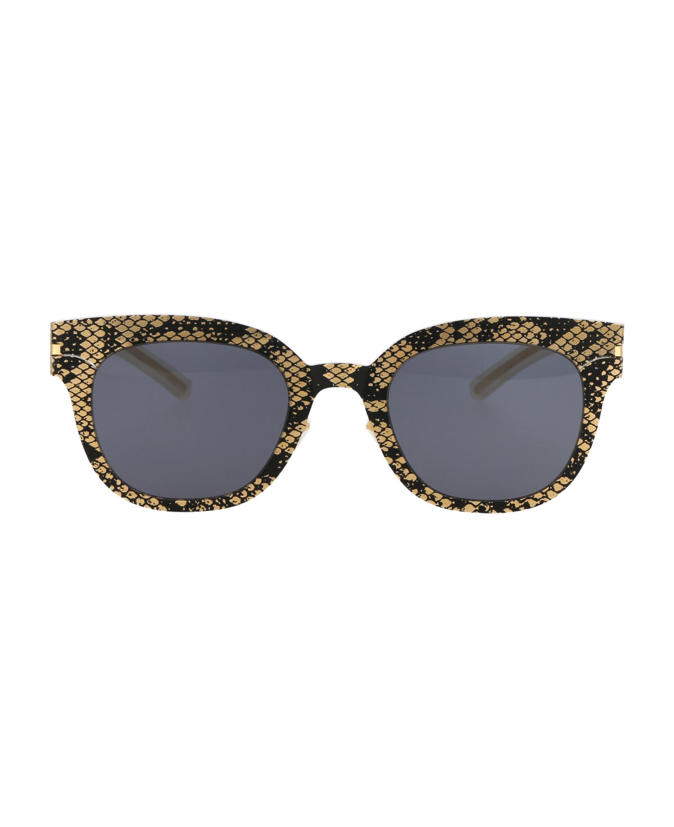 Mykita Mmtransfer002 Sunglasses - 239 Gold Black Python Dark Grey Solid