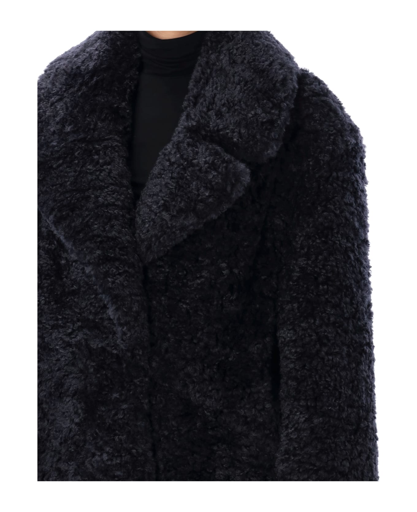 Stella McCartney Eco Fur Short Coat - NAVY コート