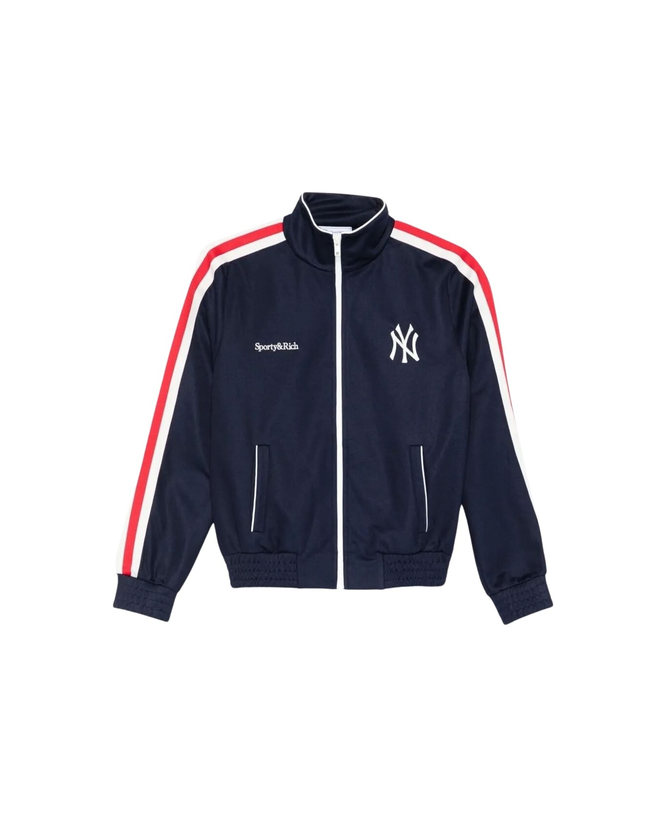 Sporty & Rich Yankees Serif Track Jacket - Dark Navy White Fire Red