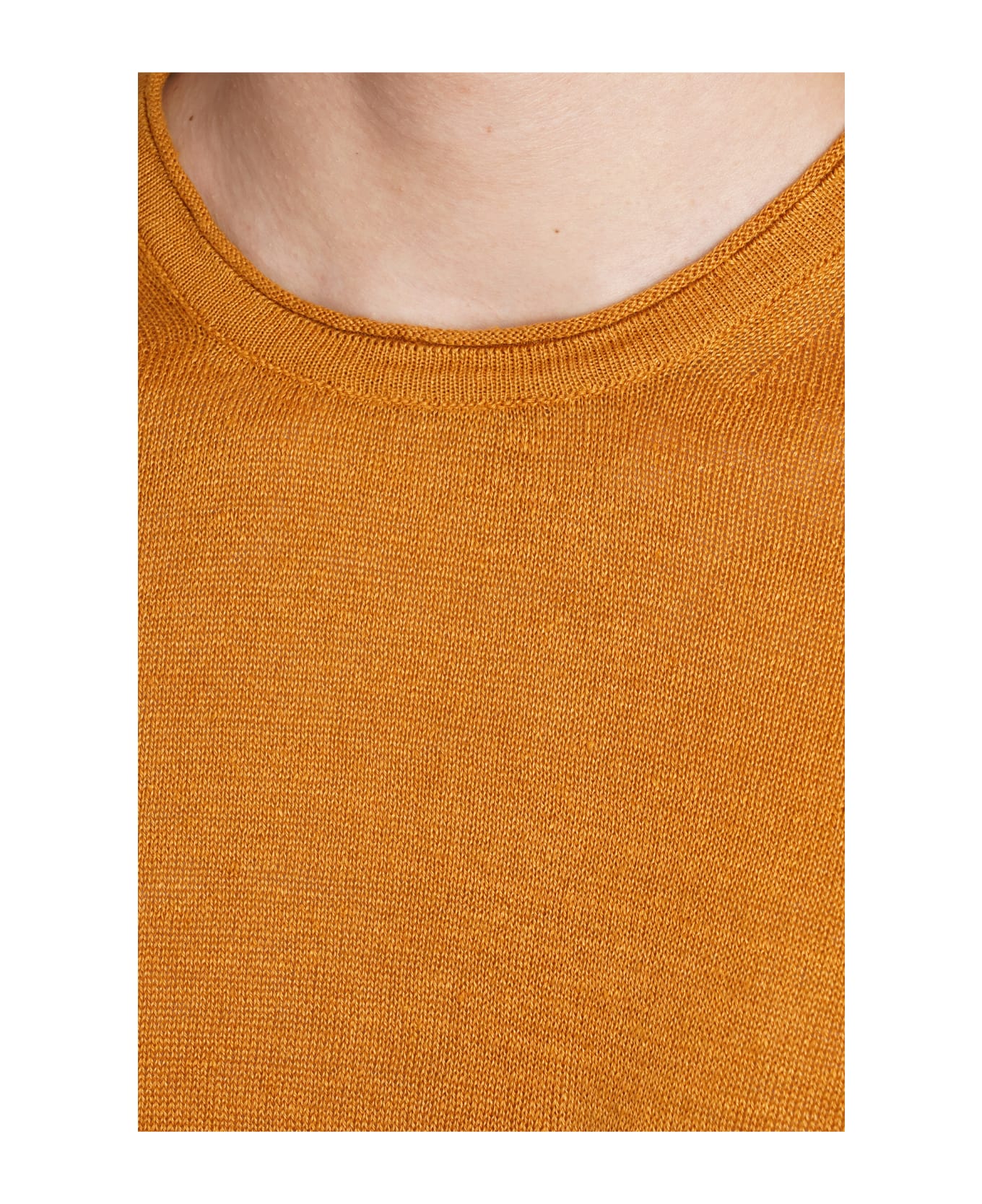 Roberto Collina T-shirt In Orange Linen