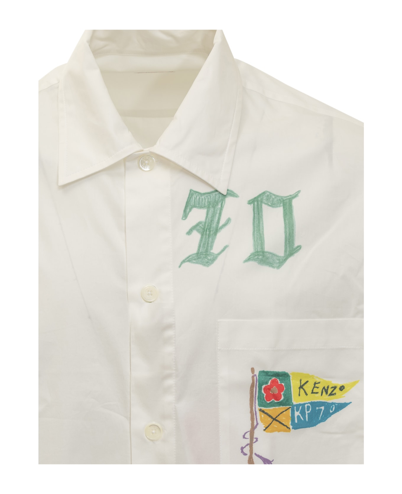 Kenzo Varsity Long Shirt - MULTICOLOR