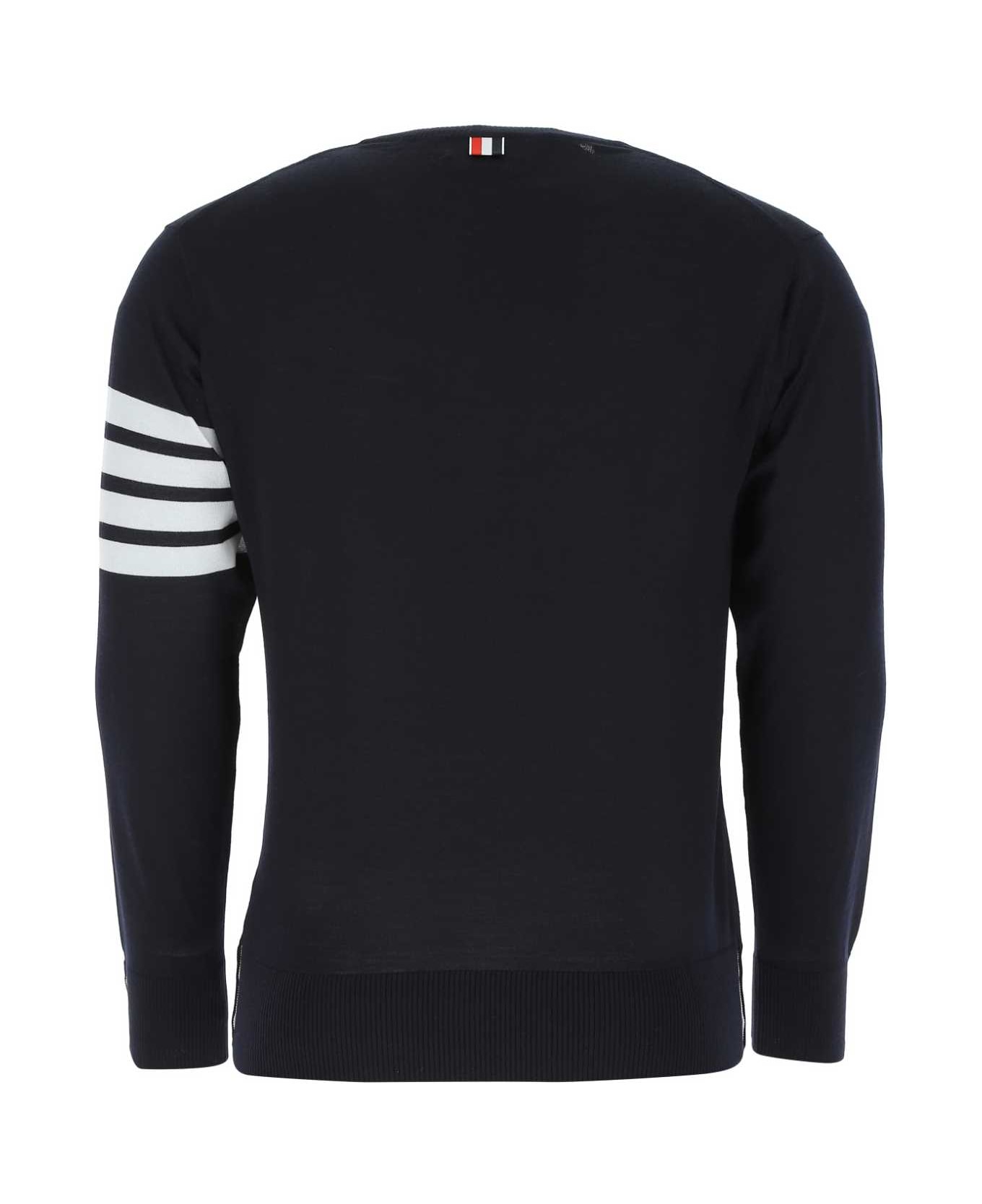 Thom Browne Navy Blue Wool Sweater - 415