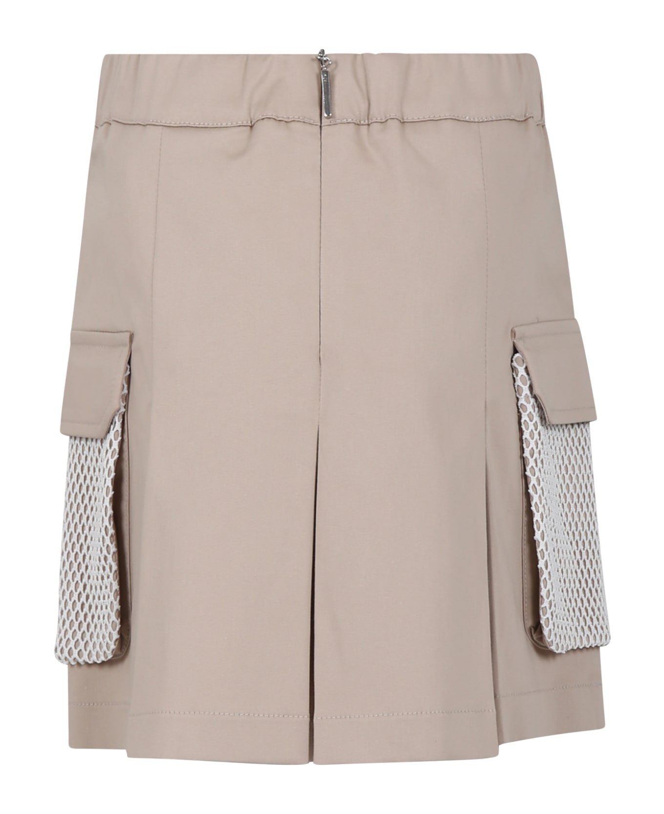 MSGM Beige Skirt Or Girl With Logo