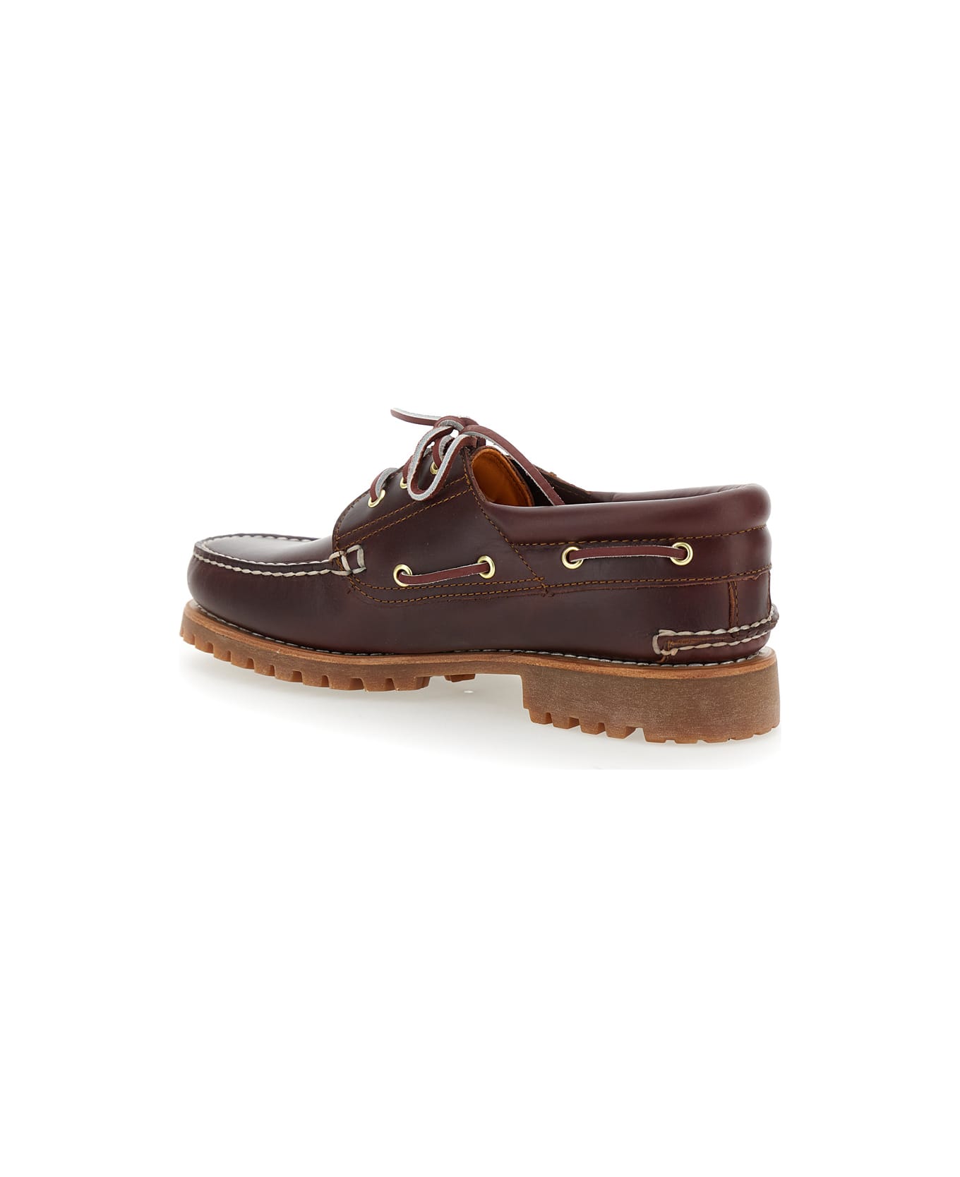 Timberland 
authentic
 Brown Loafers With Embossed Logo On The Side In Leather Man - Bordeaux