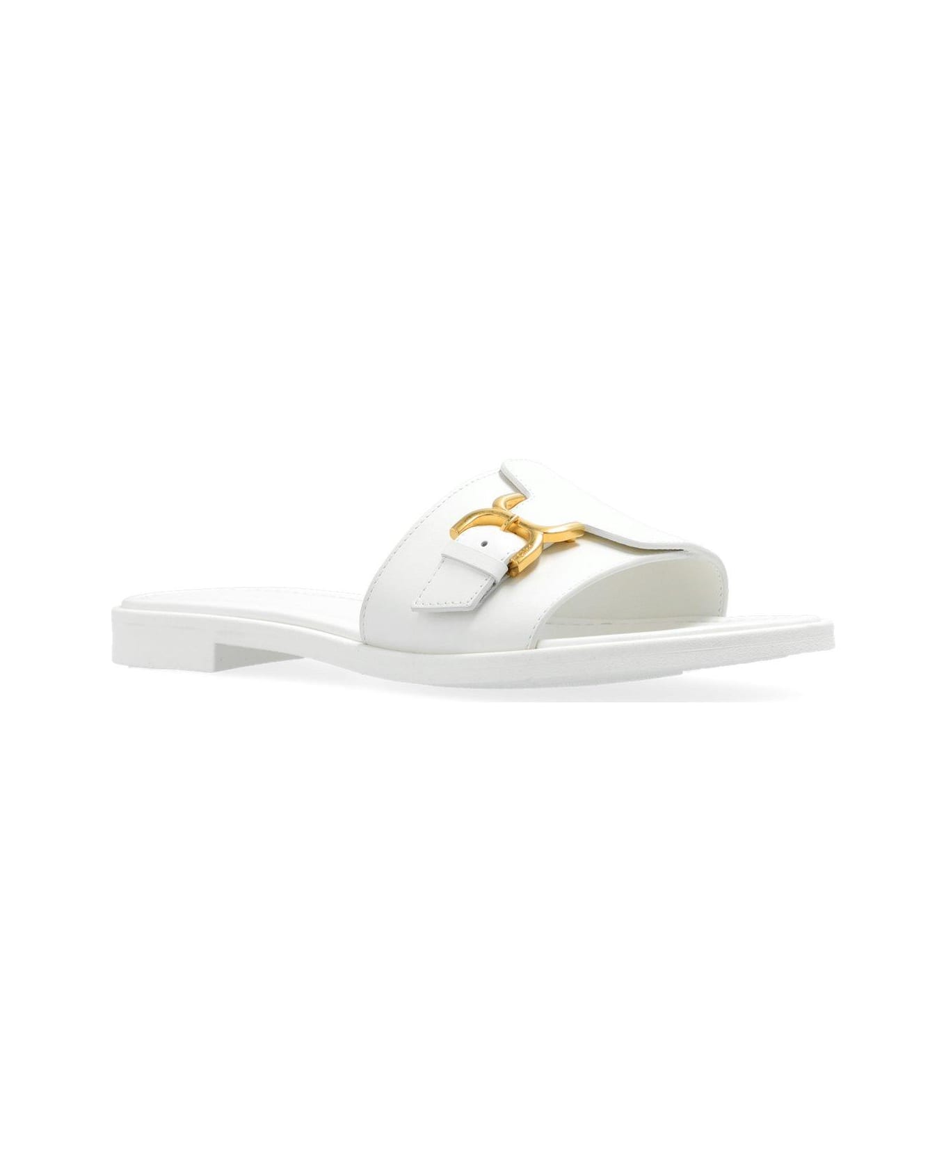 Chloé Marcie Buckle Detailed Slides - White