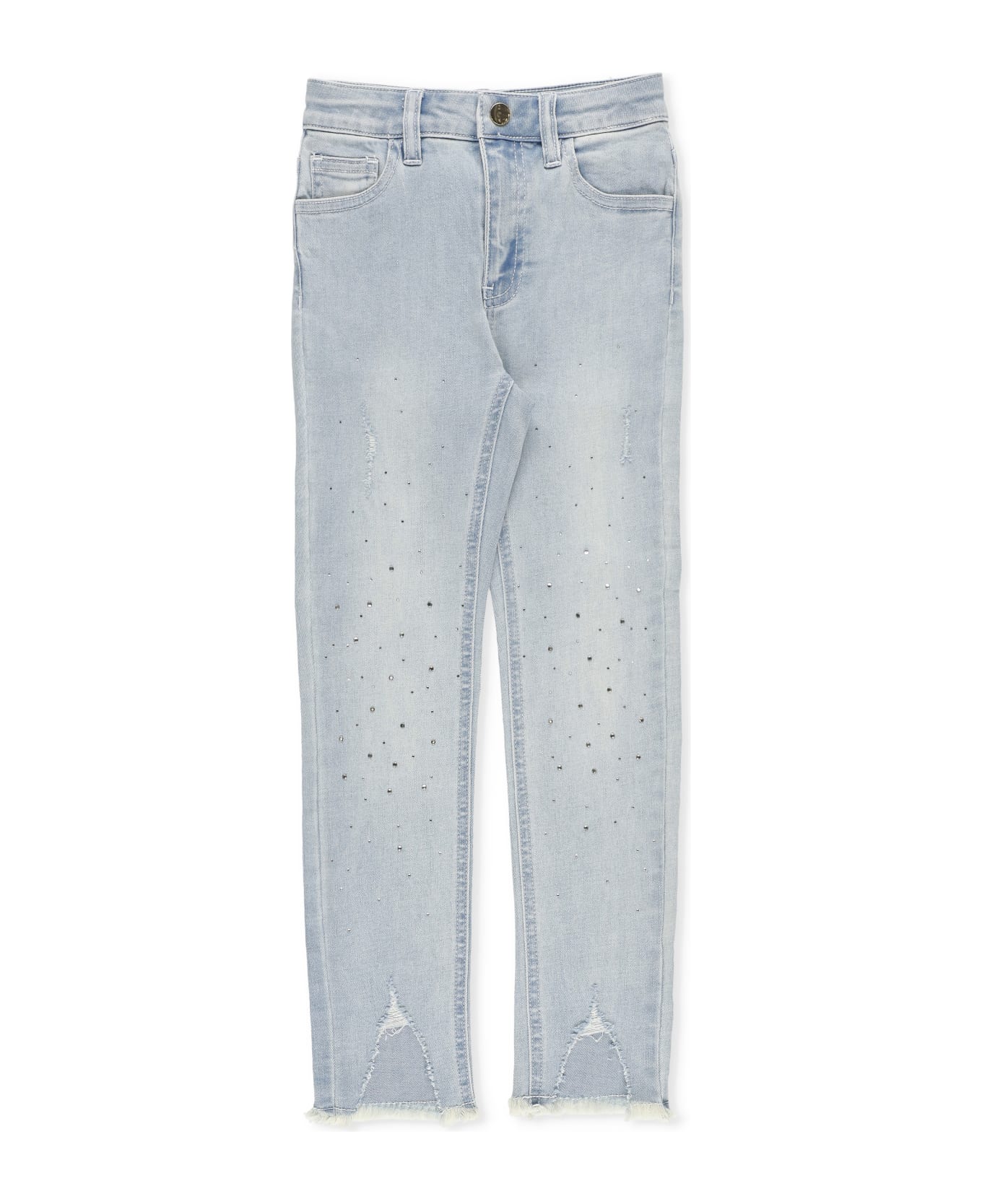 TwinSet Cotton Jeans With Strass - Light Blue
