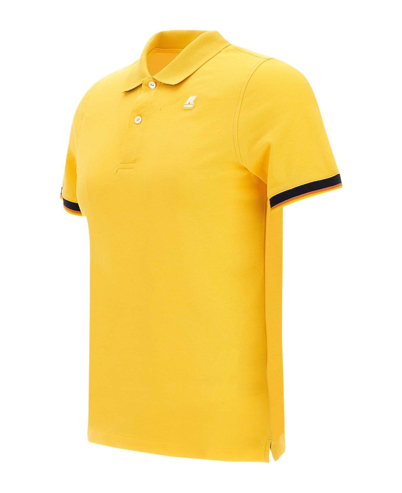 K-Way 'vincent' Cotton Polo Shirt - Yellow Sunstruck