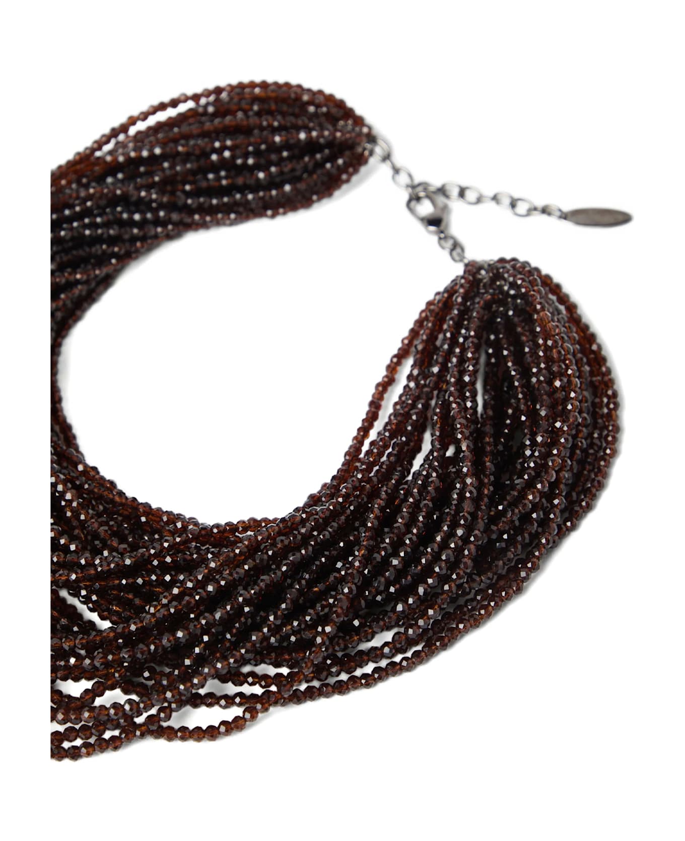 Brunello Cucinelli Glass And Silver Chocker - Brown