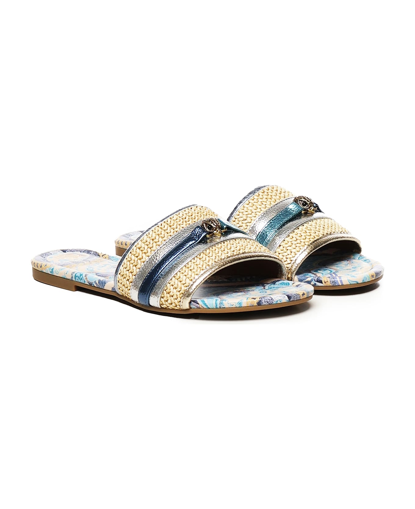 Kurt Geiger Southbank Flat Sandal - BEIGE,SILVER