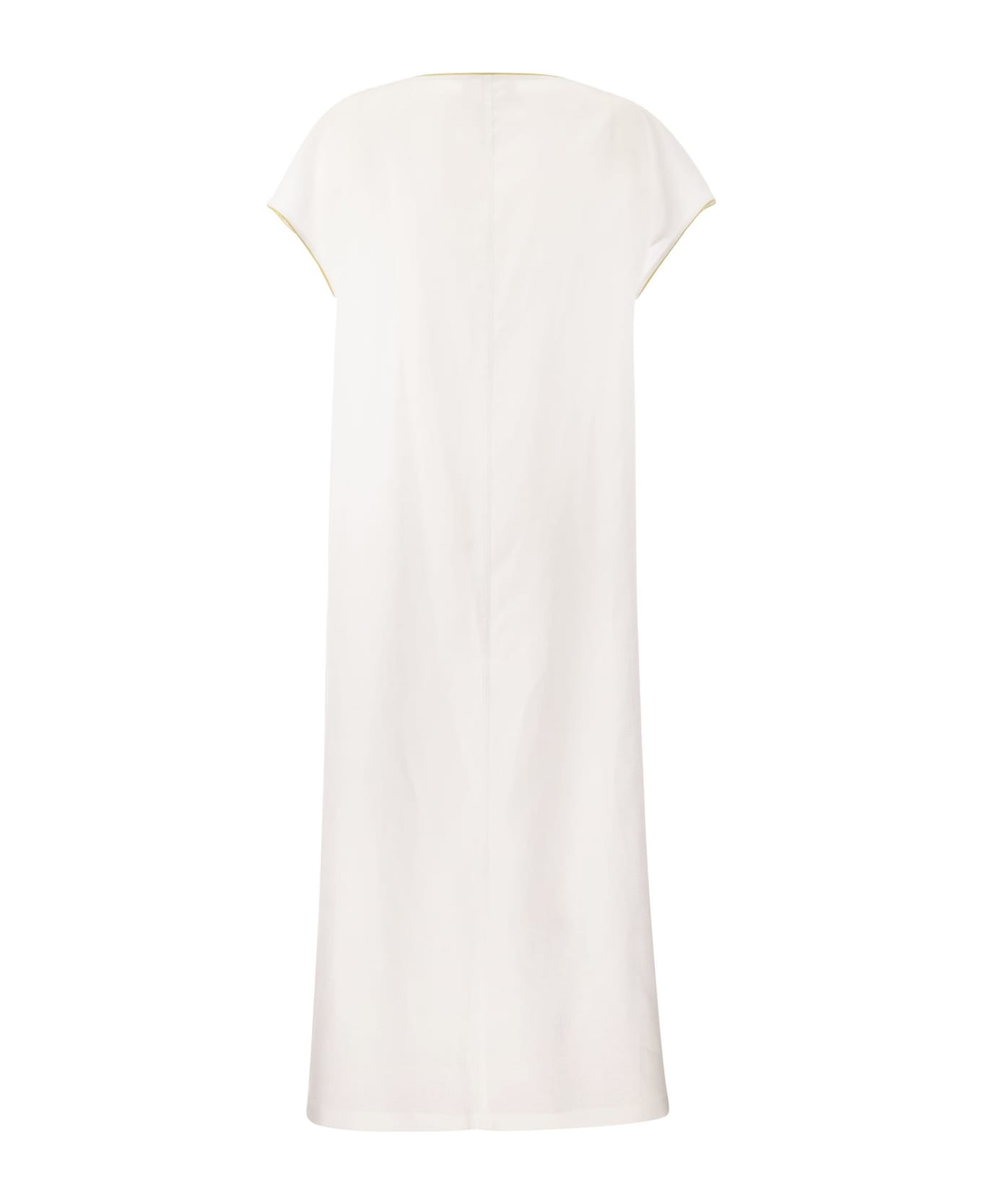 Fabiana Filippi Linen V-neck Dress - White