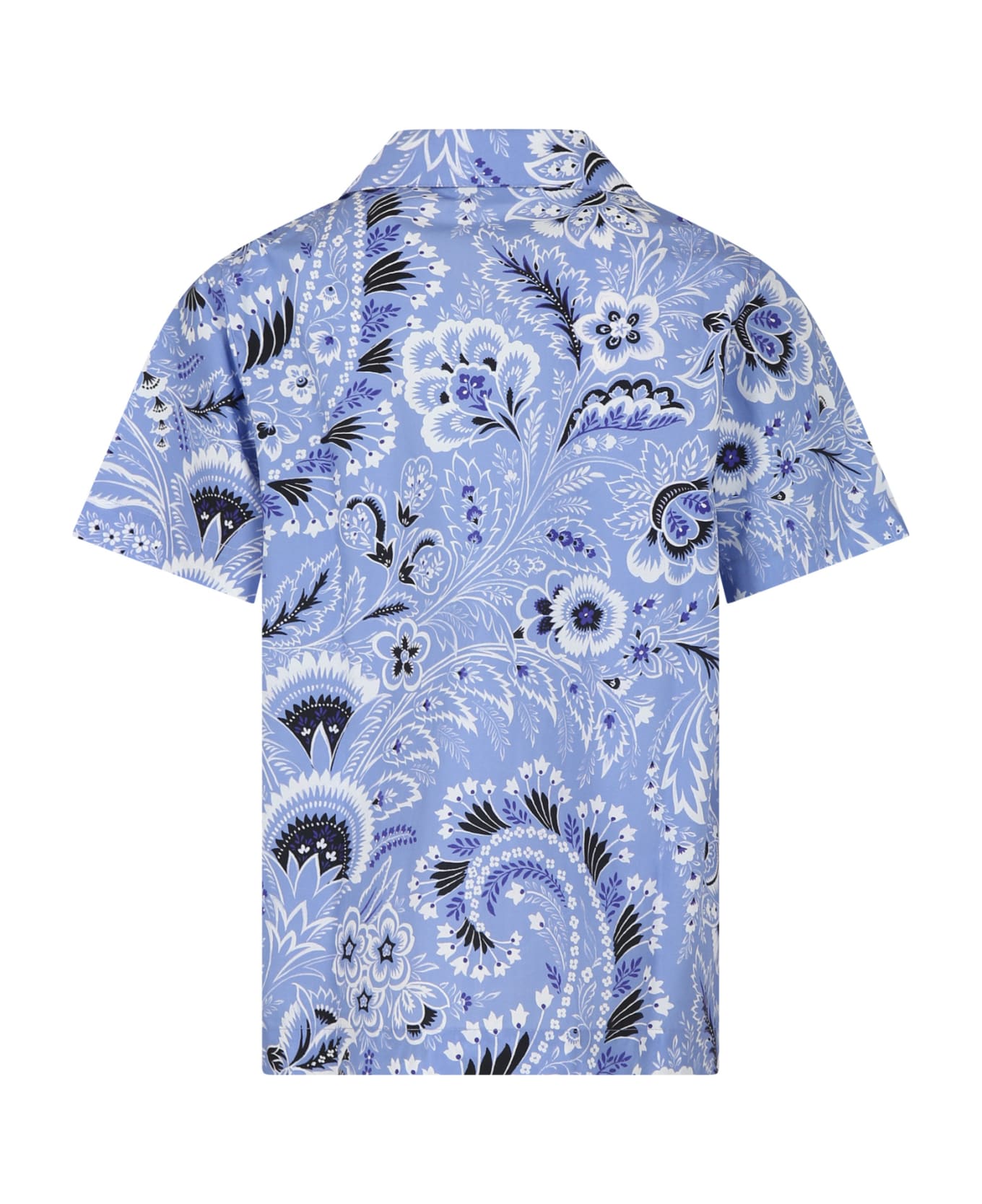 Etro Sky Blue Shirt For Boy With Paisley Pattern - Av
