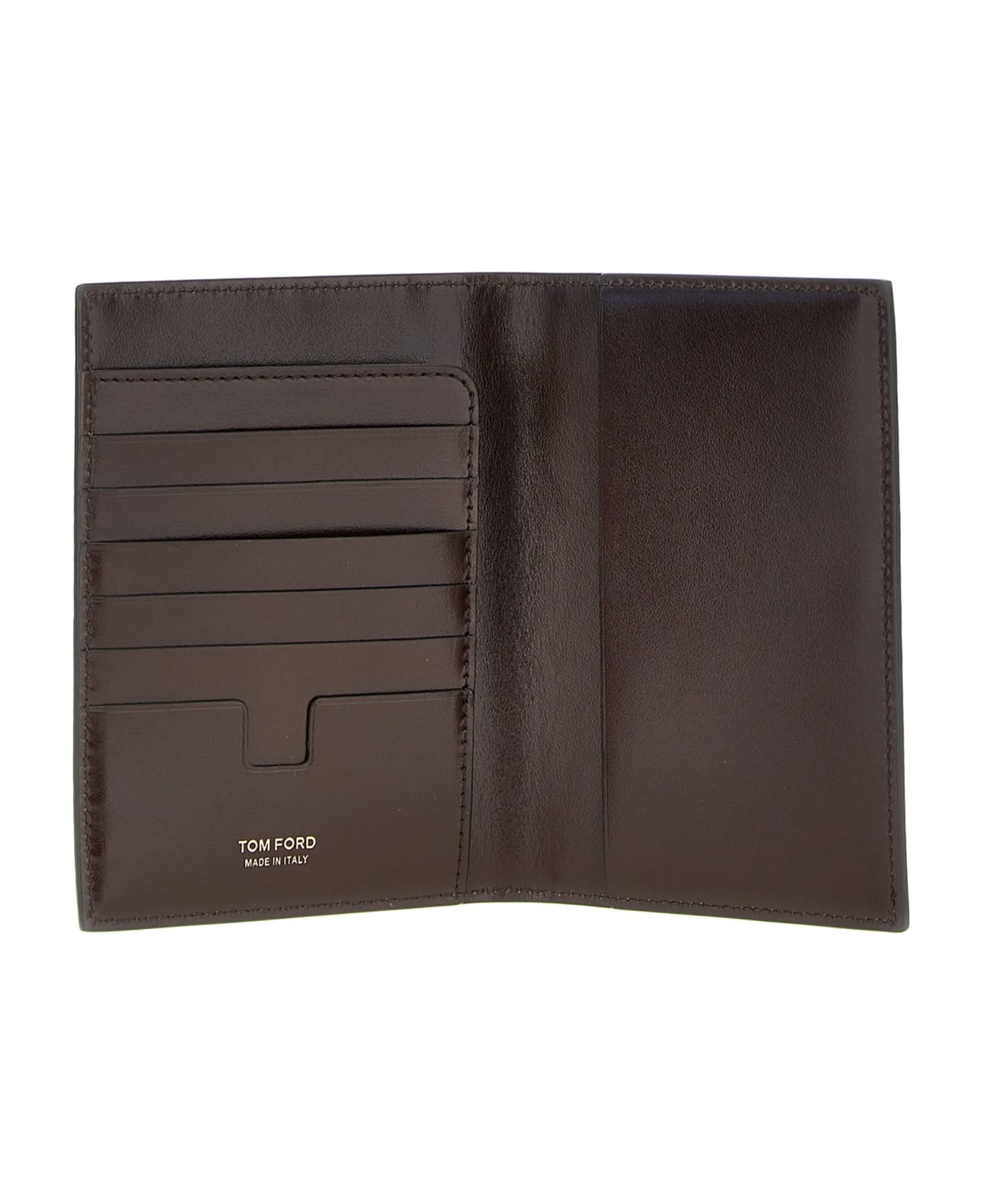 Tom Ford Croc Print Passport Holder - Brown