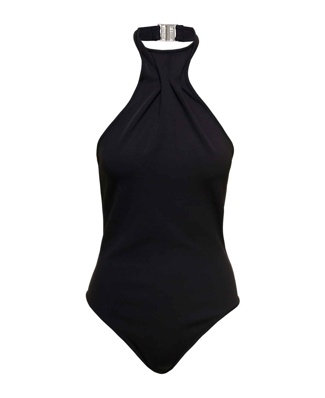 GAUGE81 'nashvi' Black Halterneck Bodysuit In Viscose Blend Woman Gauge81 - Black