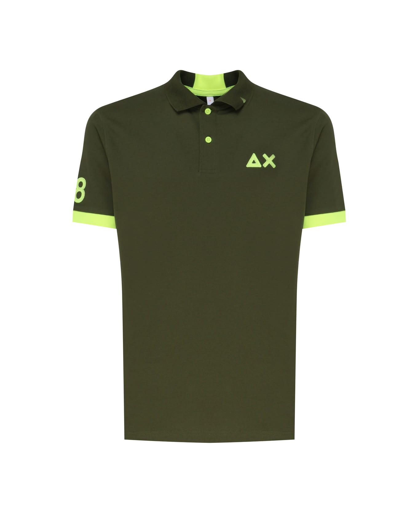 Sun 68 Polo T-shirt With Front Logo - Dark green