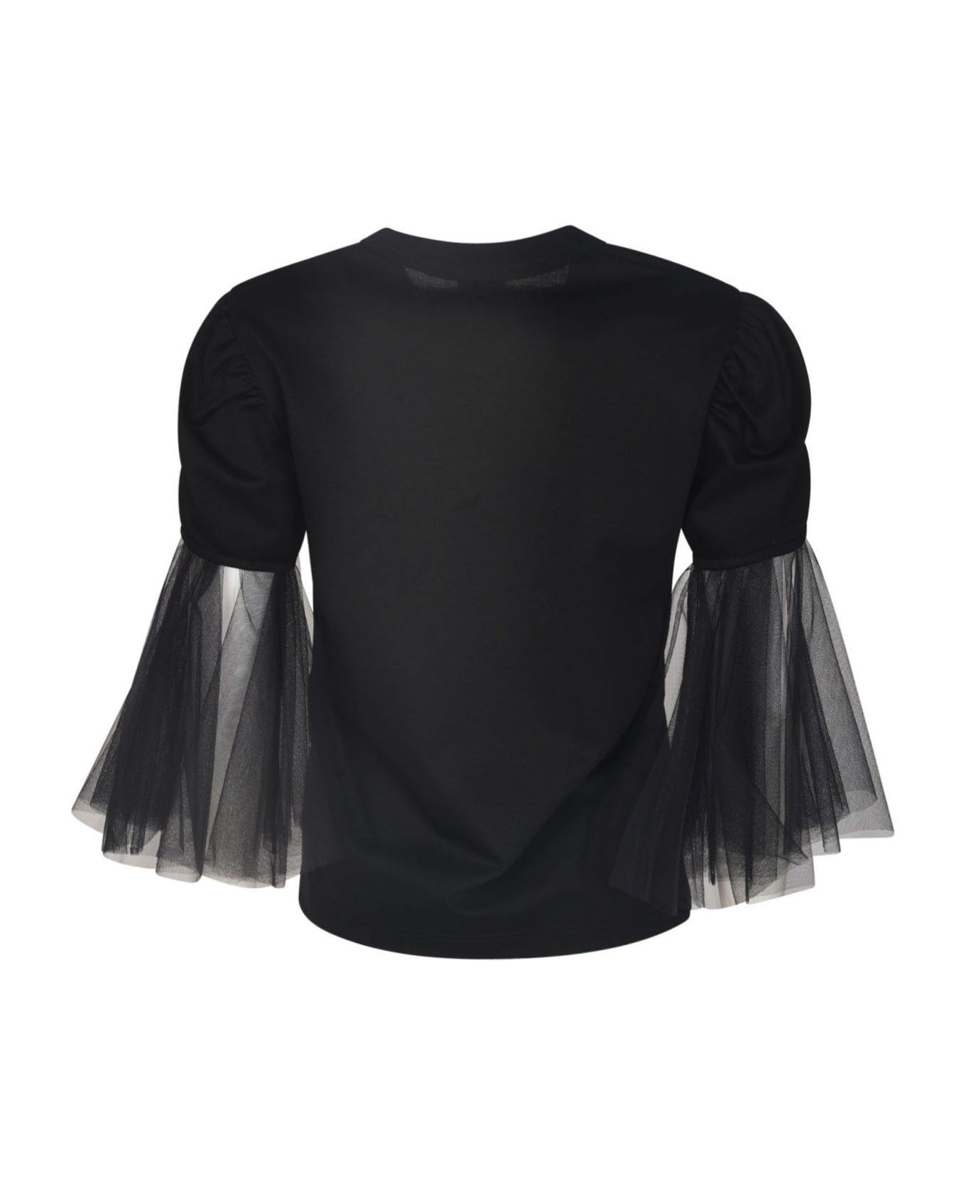 Comme des Garçons Noir Kei Ninomiya Lace Sleeved Round Neck T-shirt - Black Tシャツ