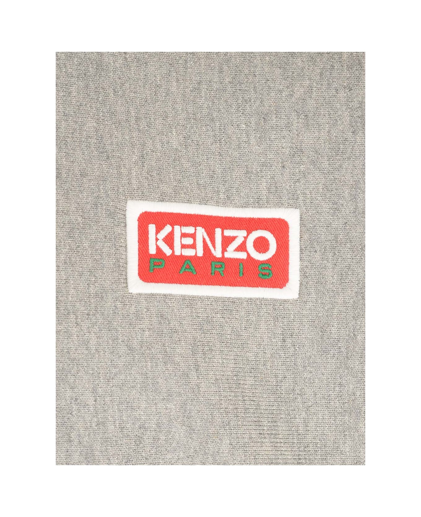 Kenzo Hoodie With Logo Print At The Front And Back In Stretch Cotton Man - Grey フリース