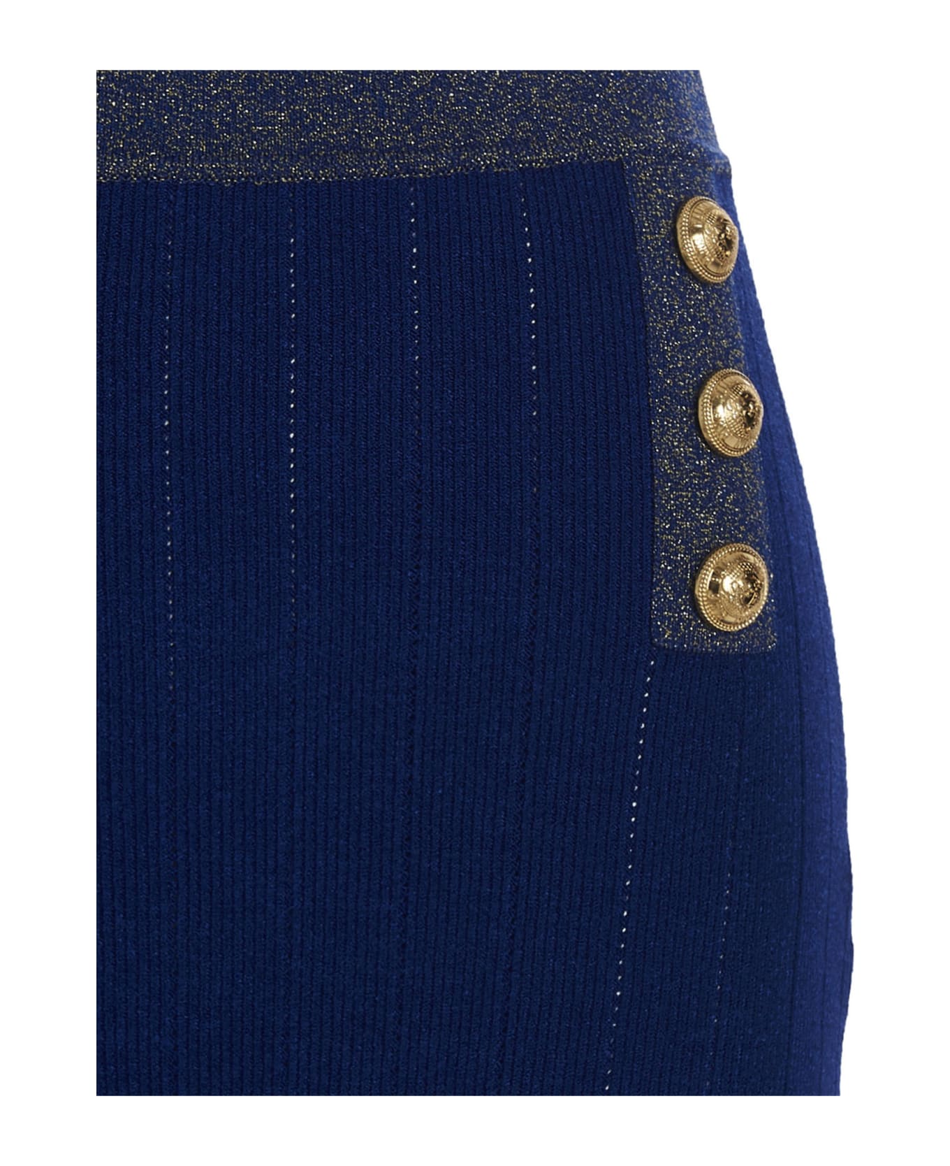 Balmain Lurex Detail Skirt - Blue
