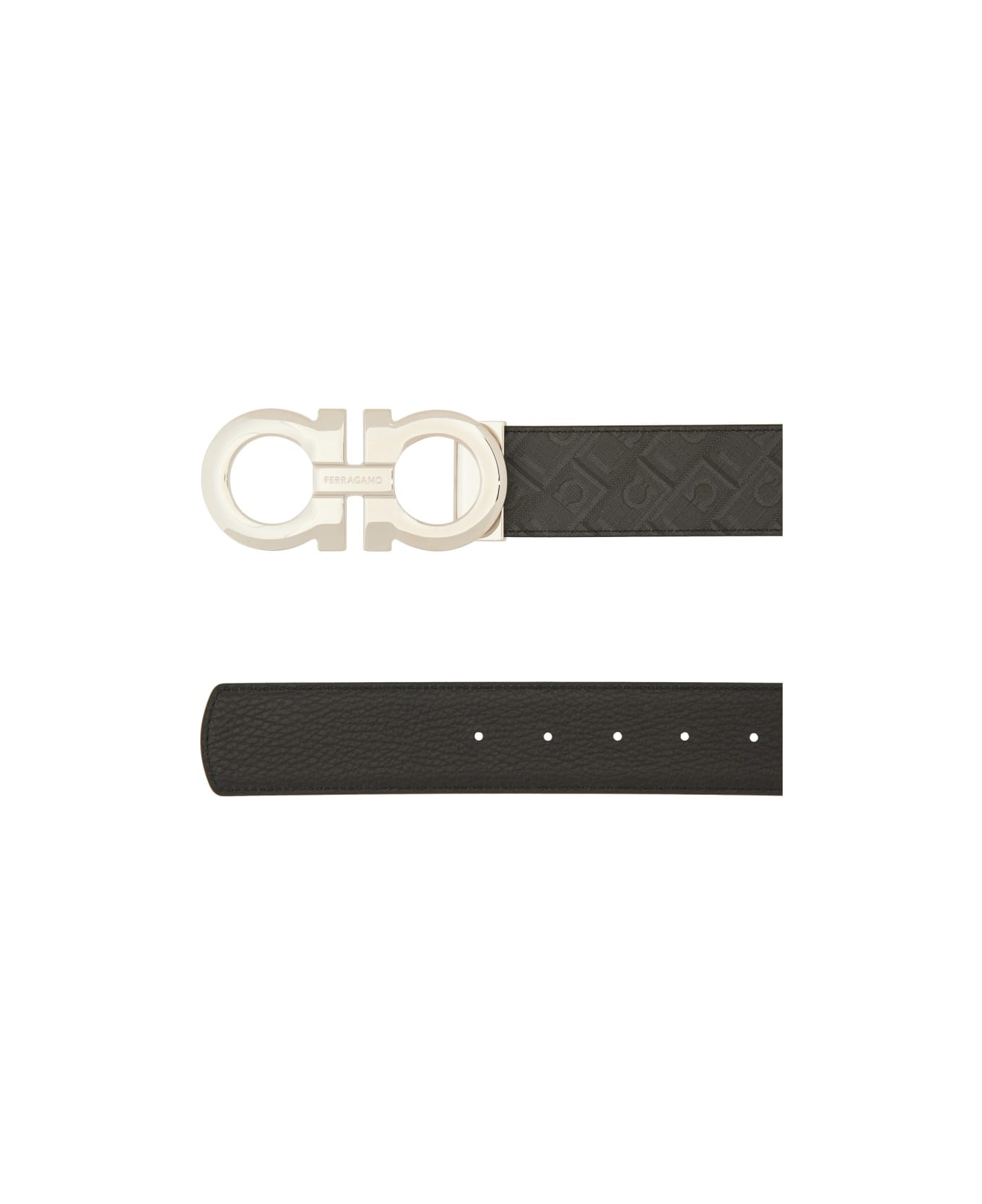 Ferragamo Reversible "hooks" Belt - BLACK