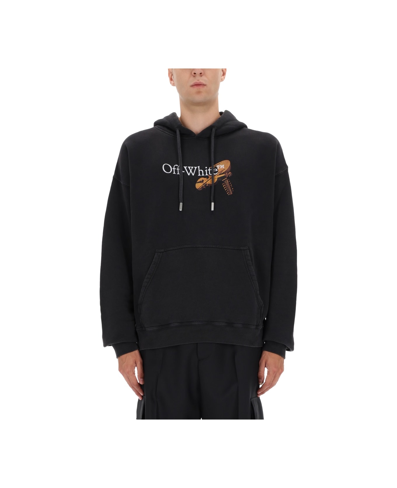 Off-White Sweatshirt With Logo - BLACK