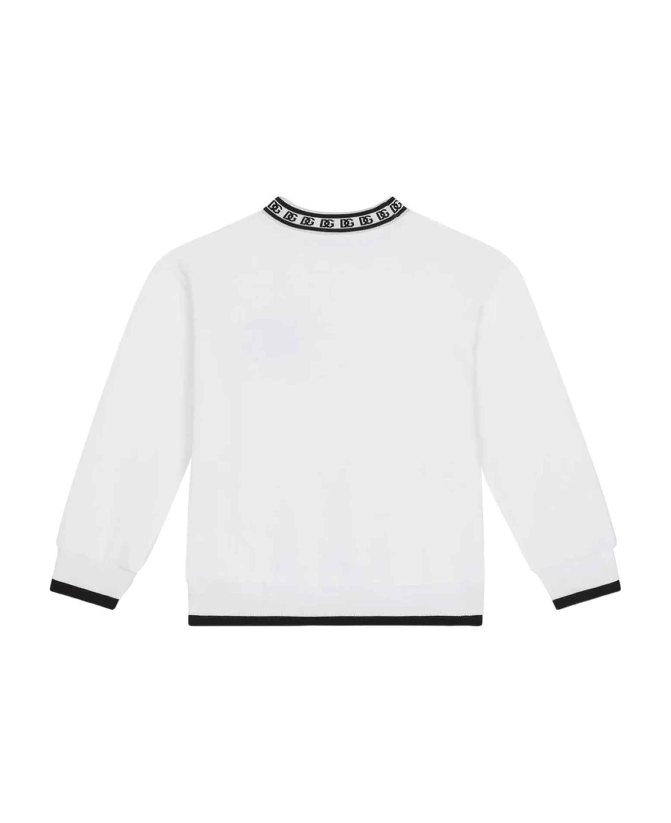 Dolce & Gabbana White Sweatshirt Boy - Bianco Ottico ニットウェア＆スウェットシャツ