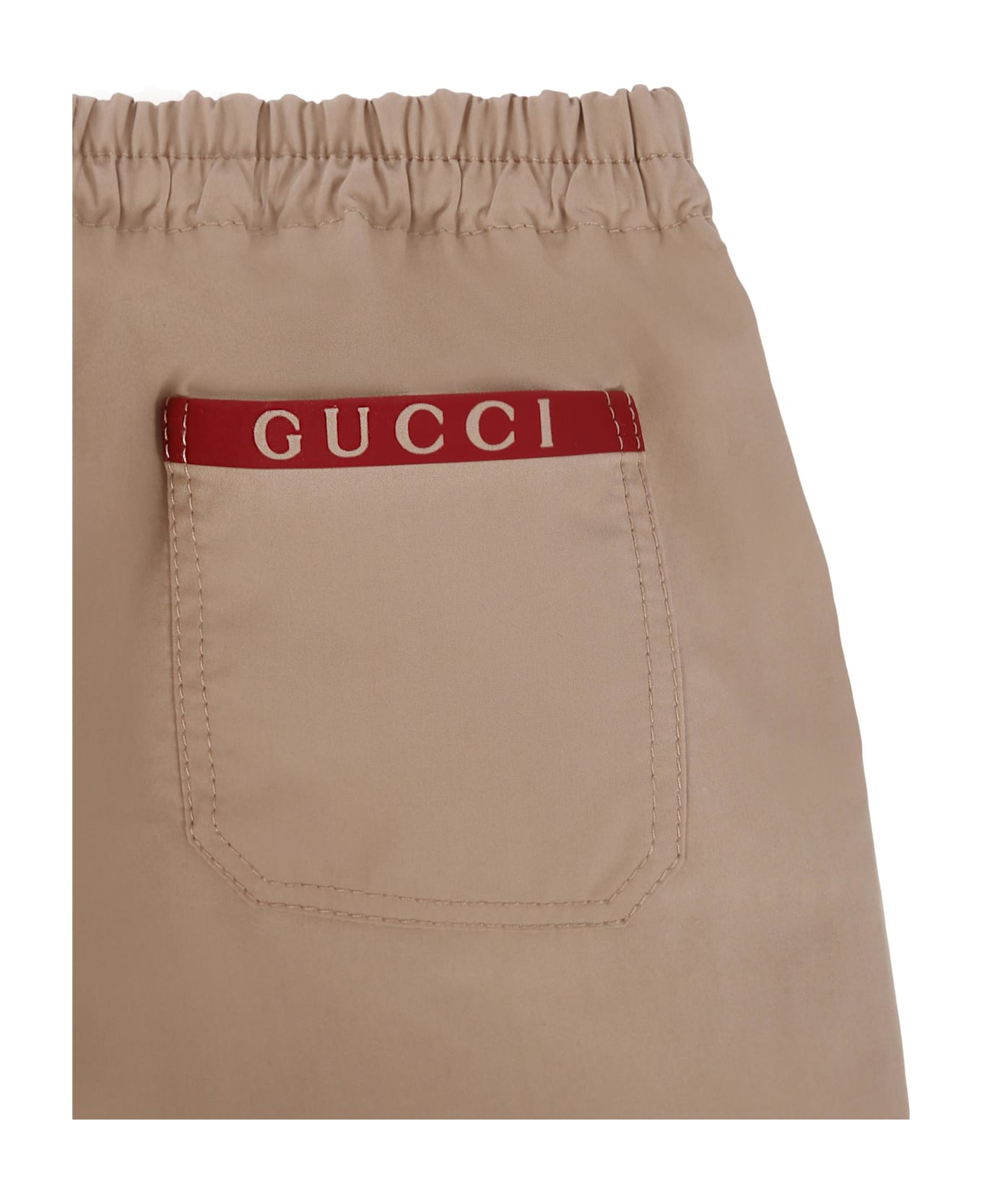 Gucci Beige Trousers For Baby Boy With Logo - Beige