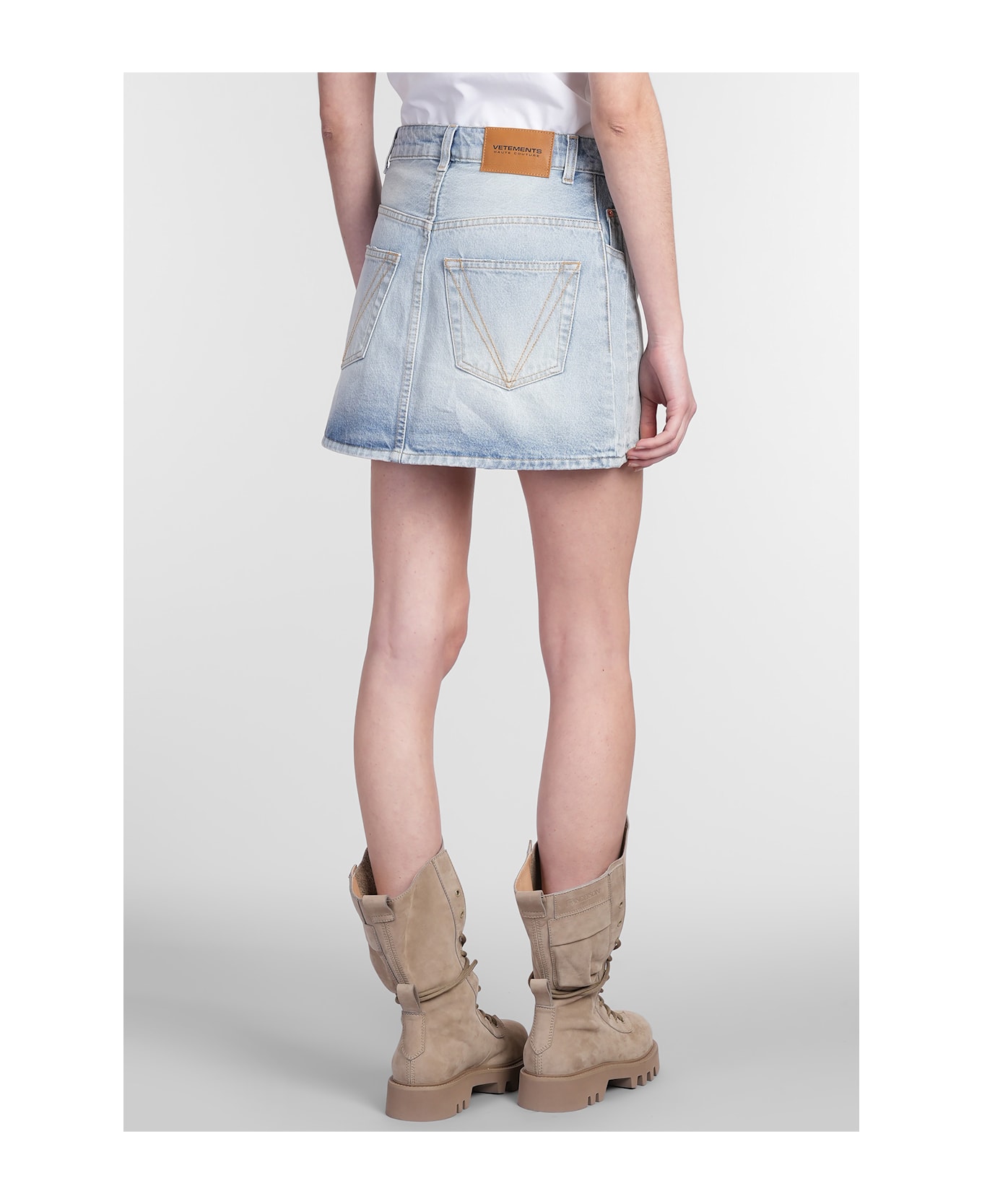 VETEMENTS Skirt In Blue Denim - blue