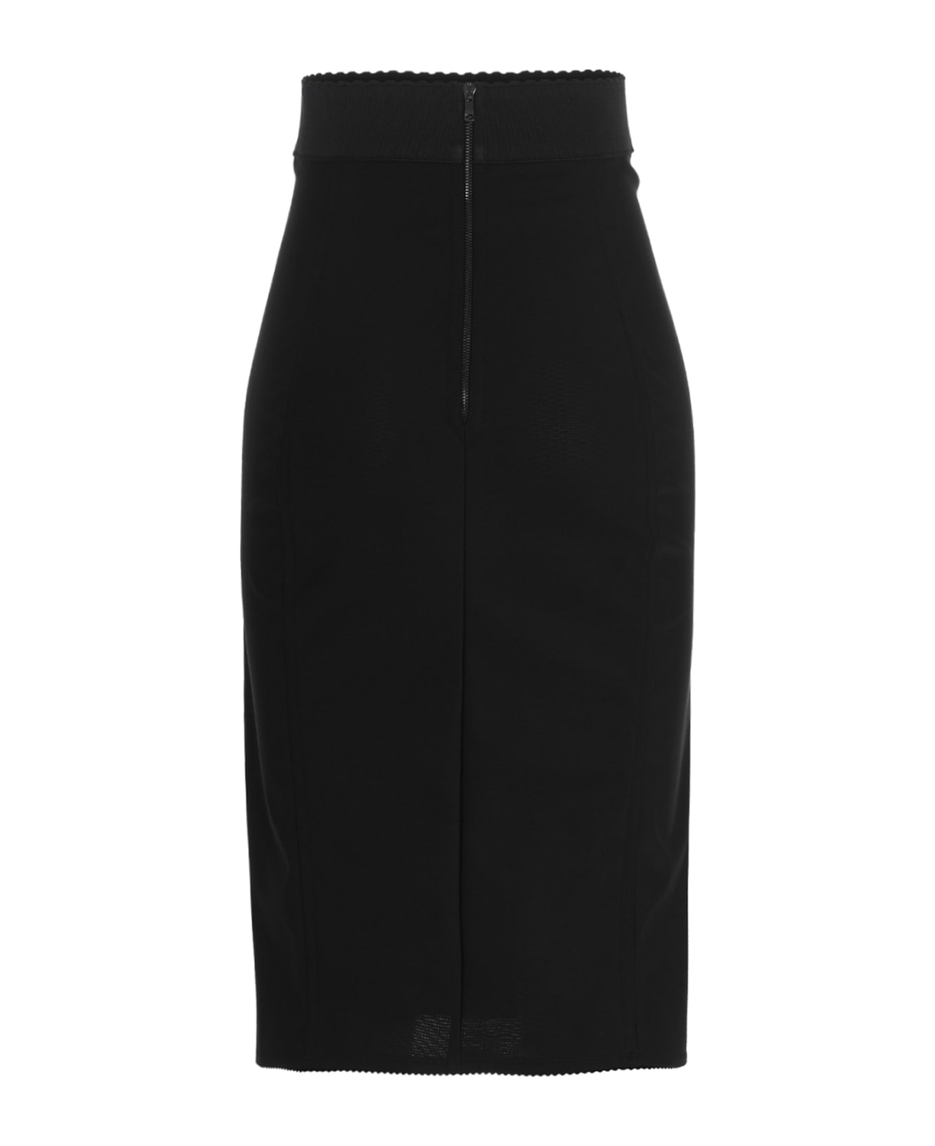 Dolce & Gabbana Satin Midi Skirt - Black  