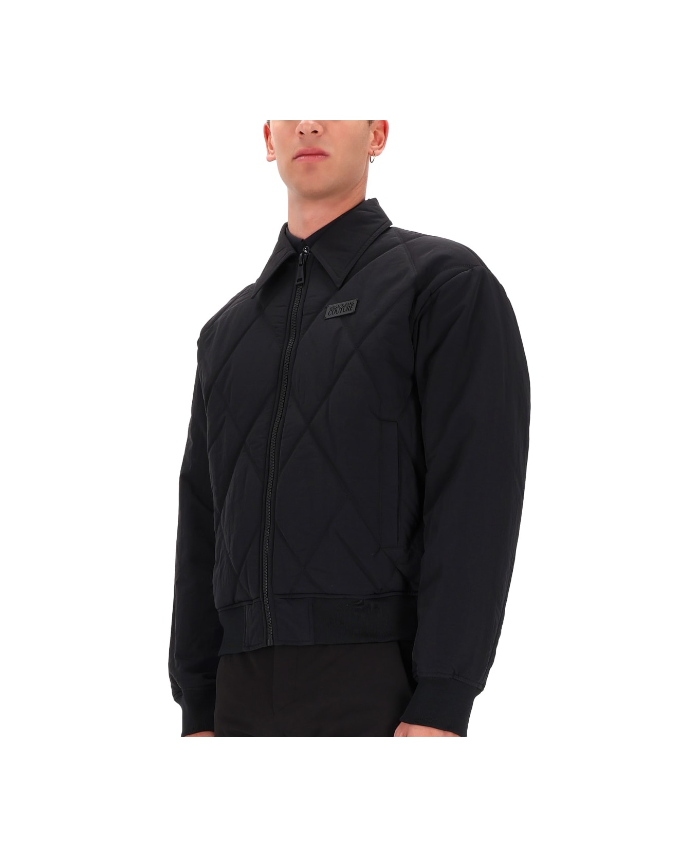 Versace Jeans Couture Quilted Jacket With Zipper - BLACK