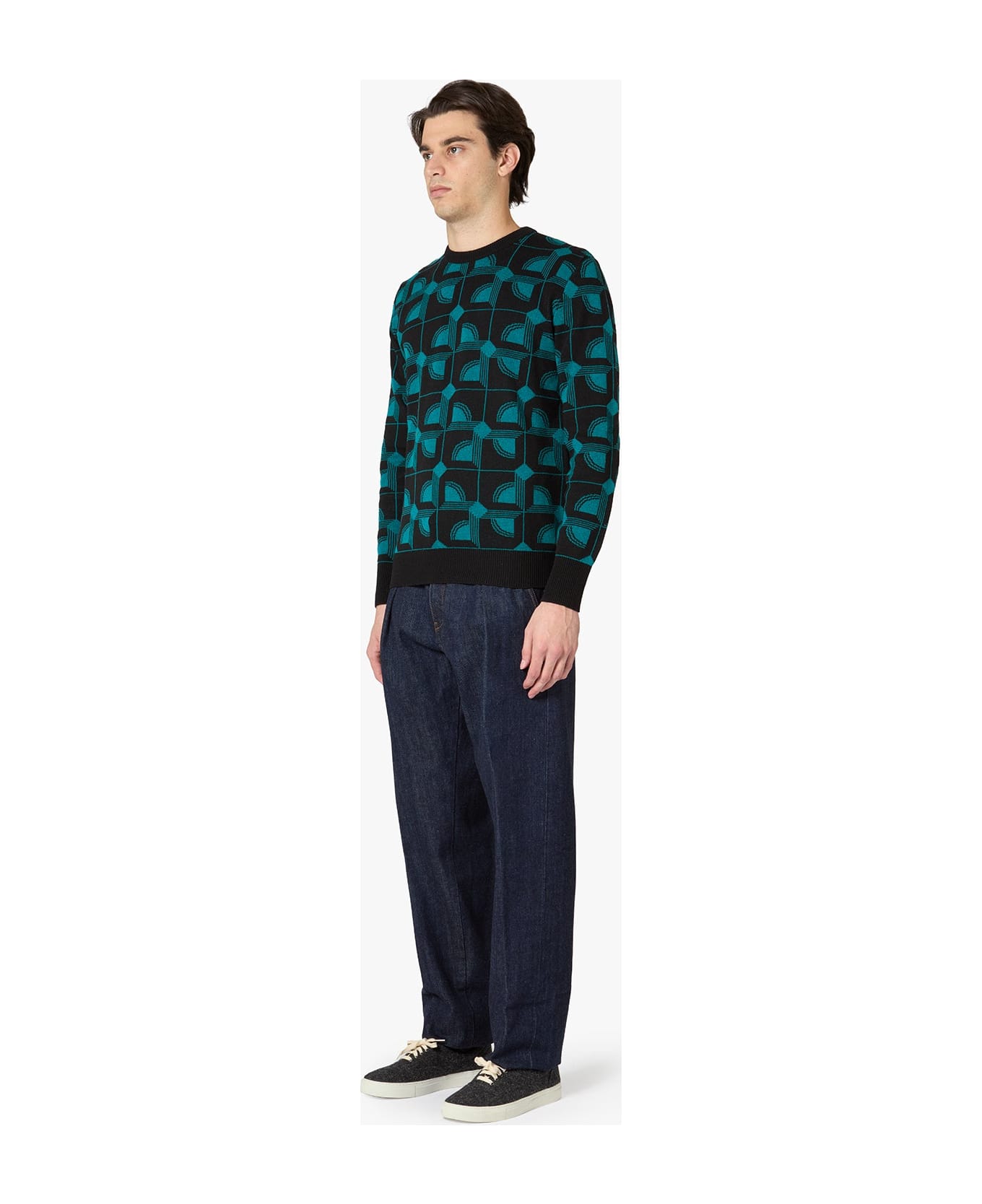 doppiaa Aavellino Jacuqard Wool Crewneck
