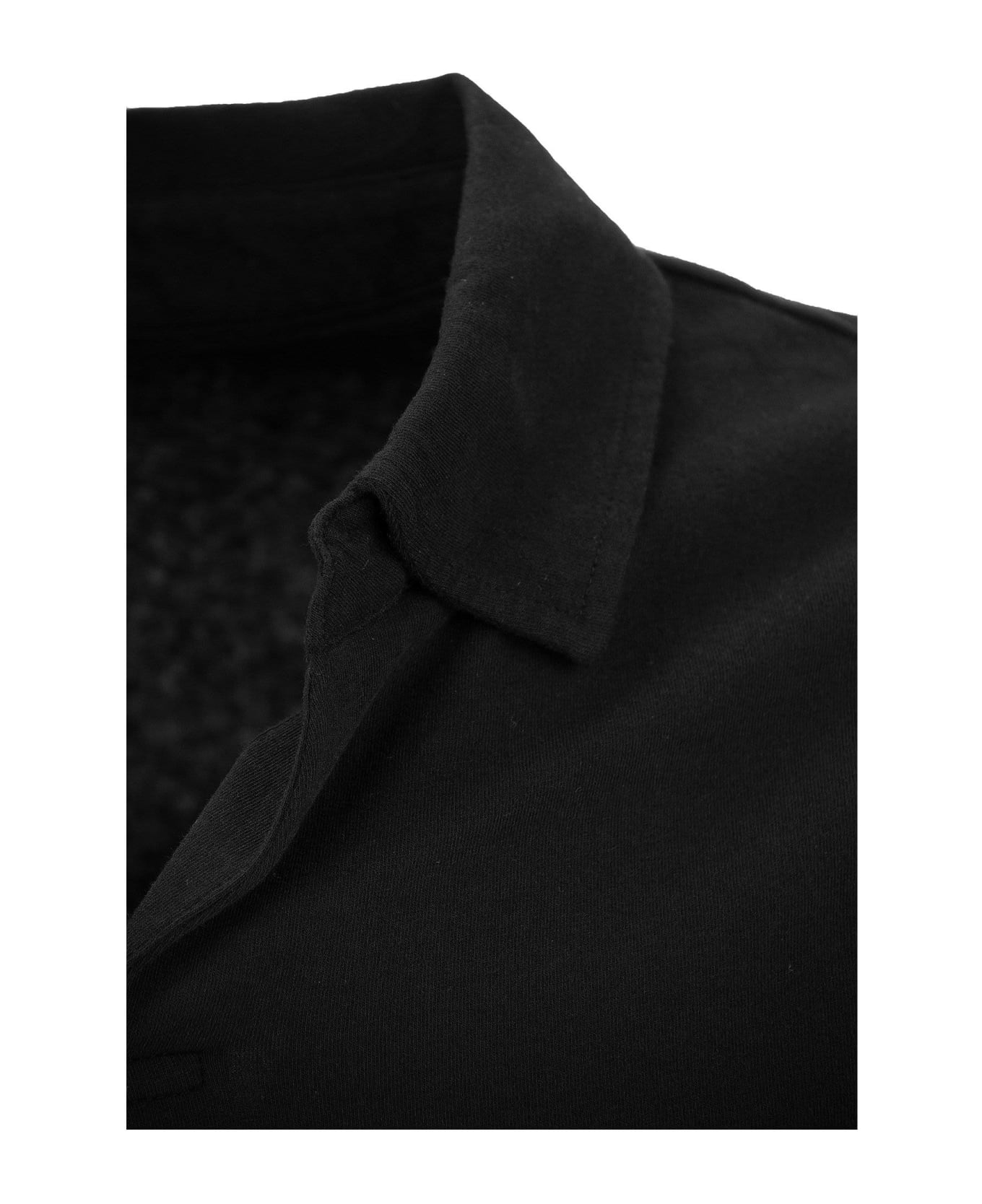 Majestic Filatures V-neck Short-sleeved Polo Shirt - Black