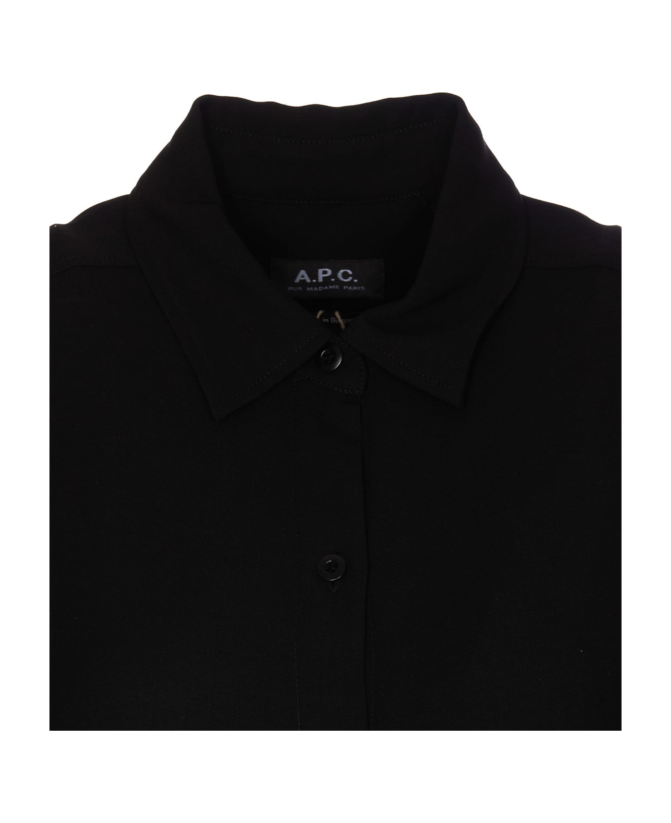A.P.C. Belted Waist Buttoned Shirt Dress - Black