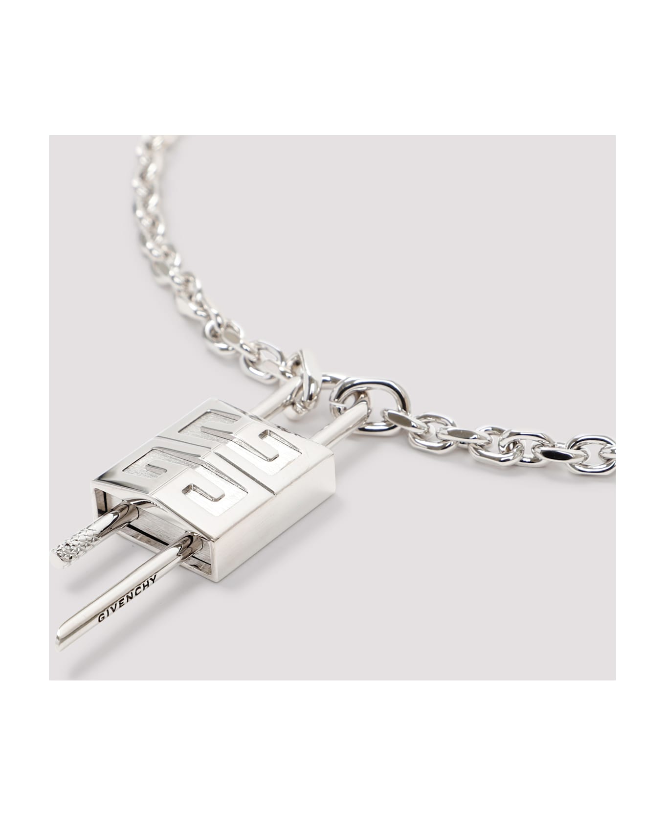 Givenchy Lock Necklace With 4g Padlock - Silvery