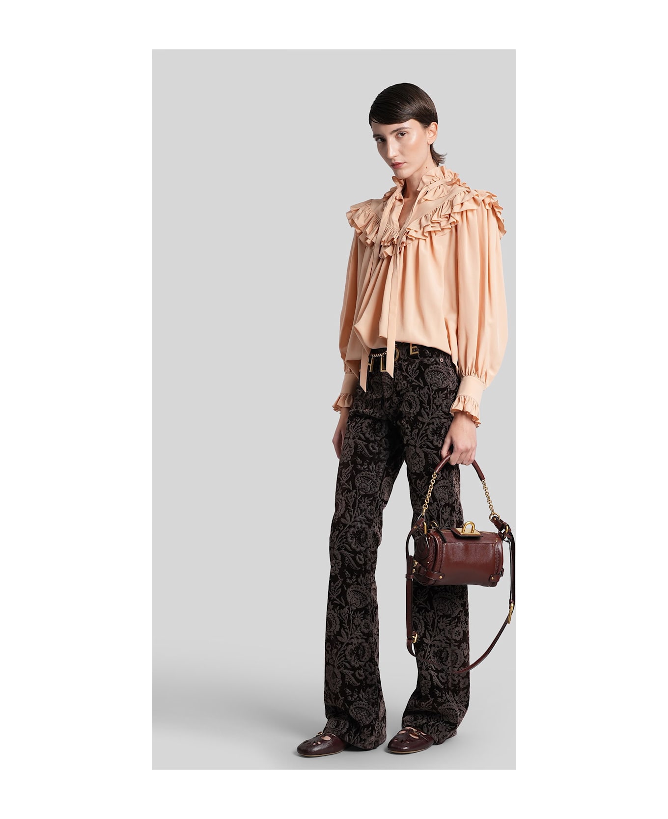 Chloé Pants In Brown Velvet - brown