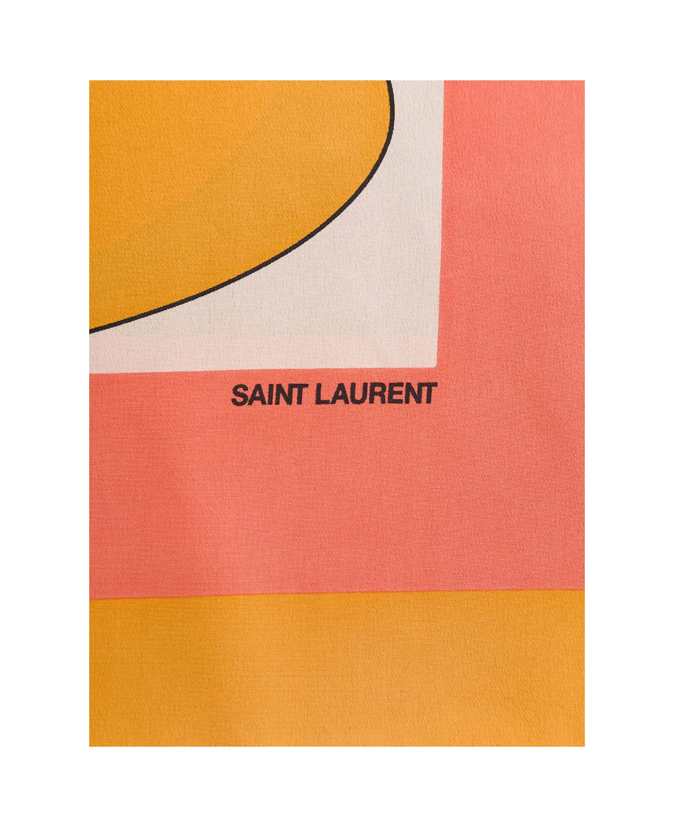 Saint Laurent Graphic Print Foulard In Multicolored Silk Woman - Multicolor