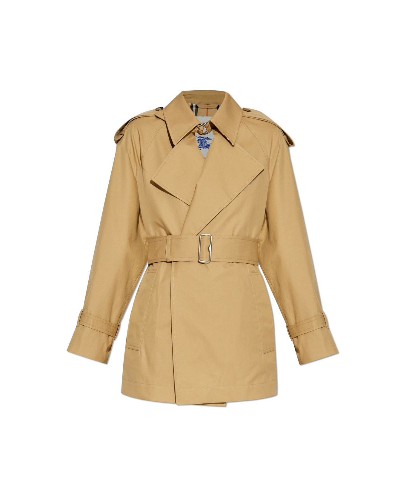 Burberry Belted Waist Trench Coat - Flax