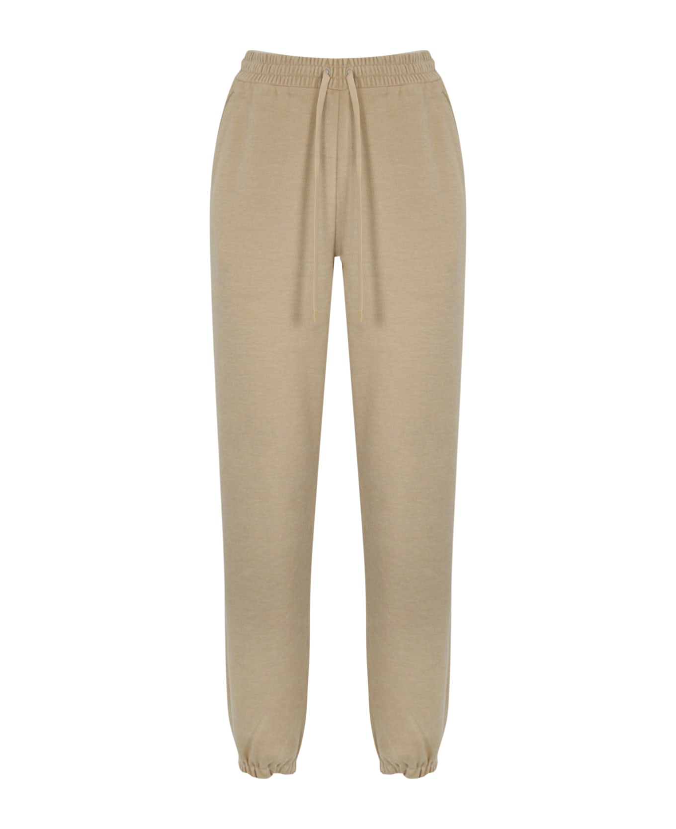 Weekend Max Mara Elis Trousers In Wool And Cotton Drap - Beige