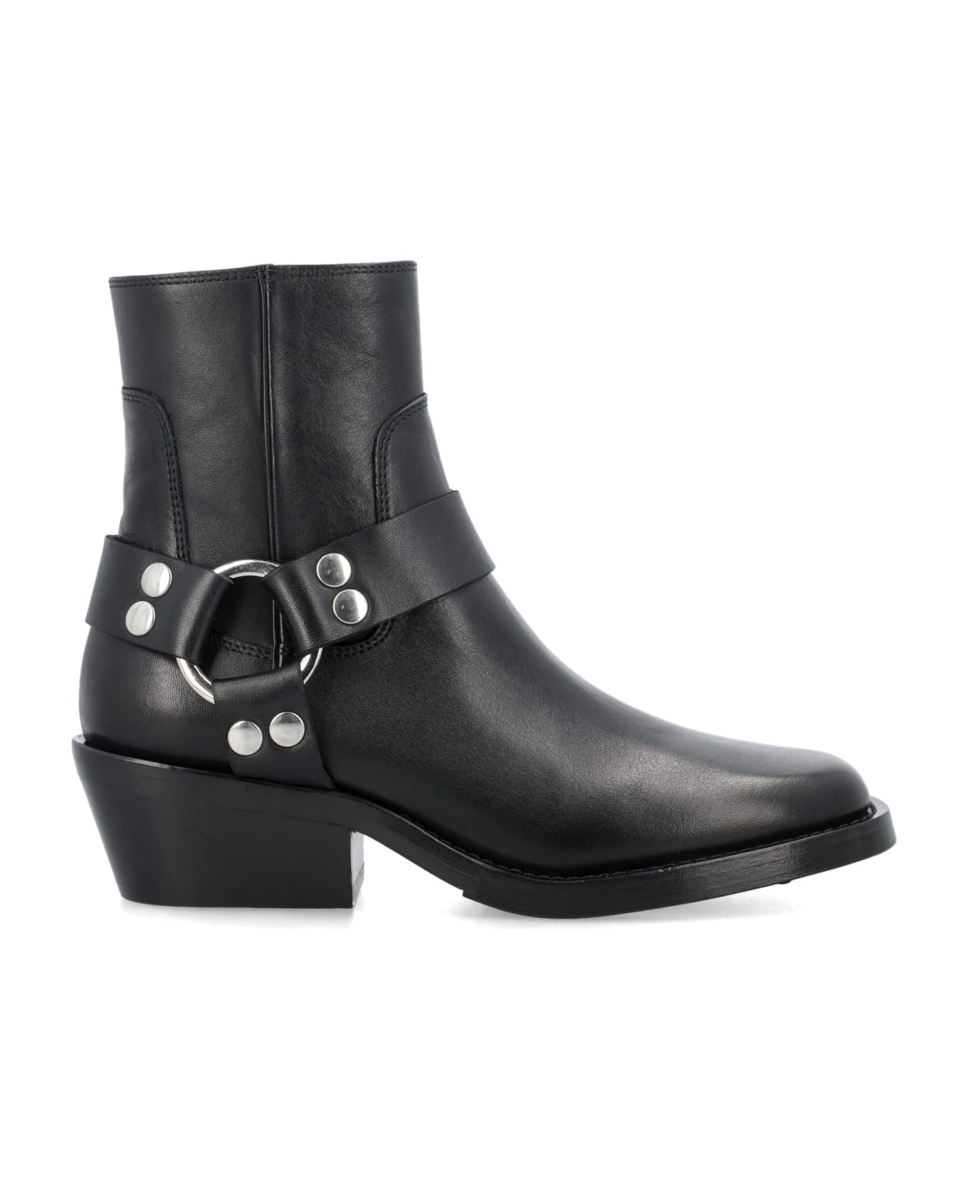 BY FAR Harris Nappa Ankle Boots - BLACK