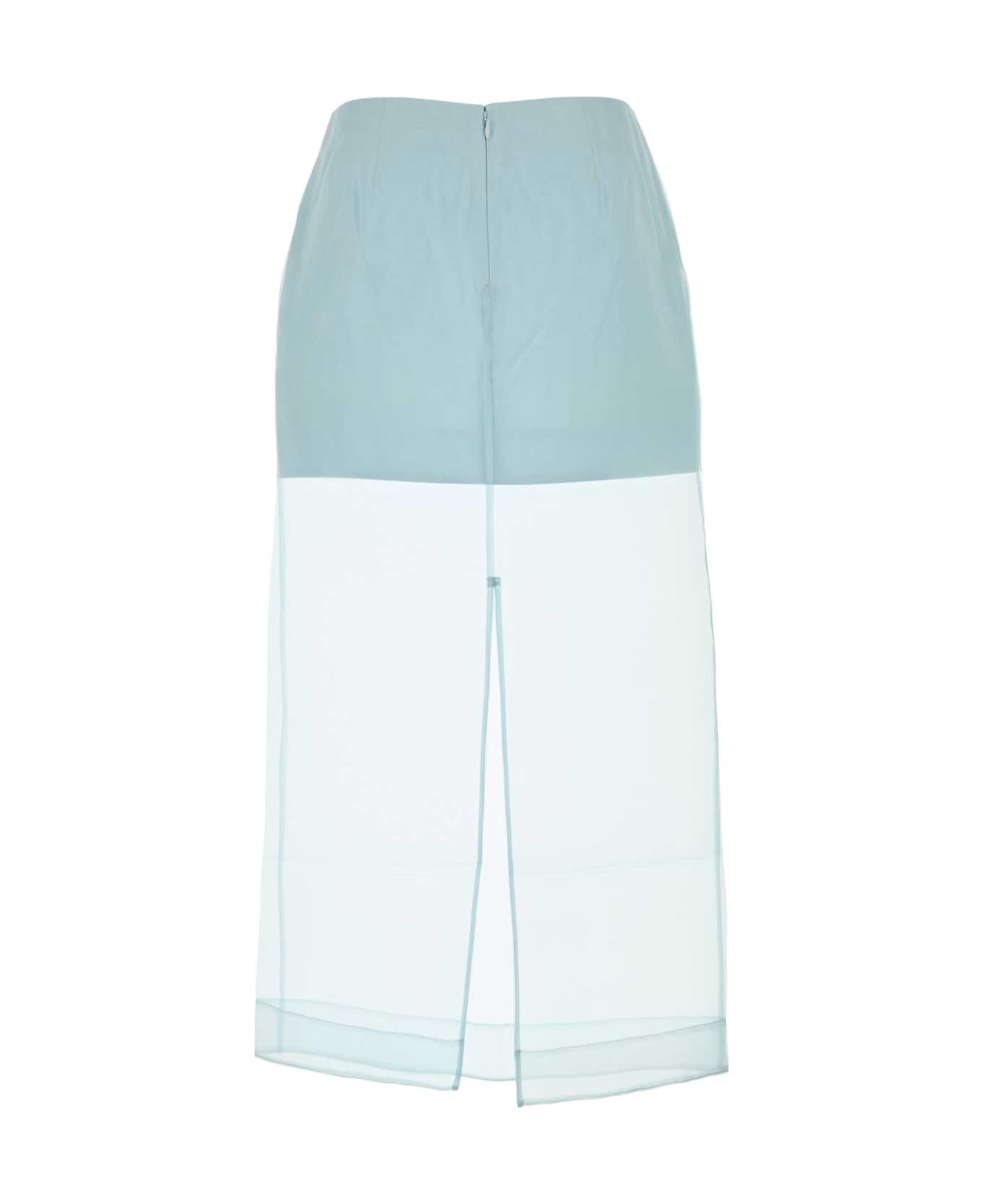 Zimmermann Pastel Light Blue Organza Crush Layered Skirt - MINT