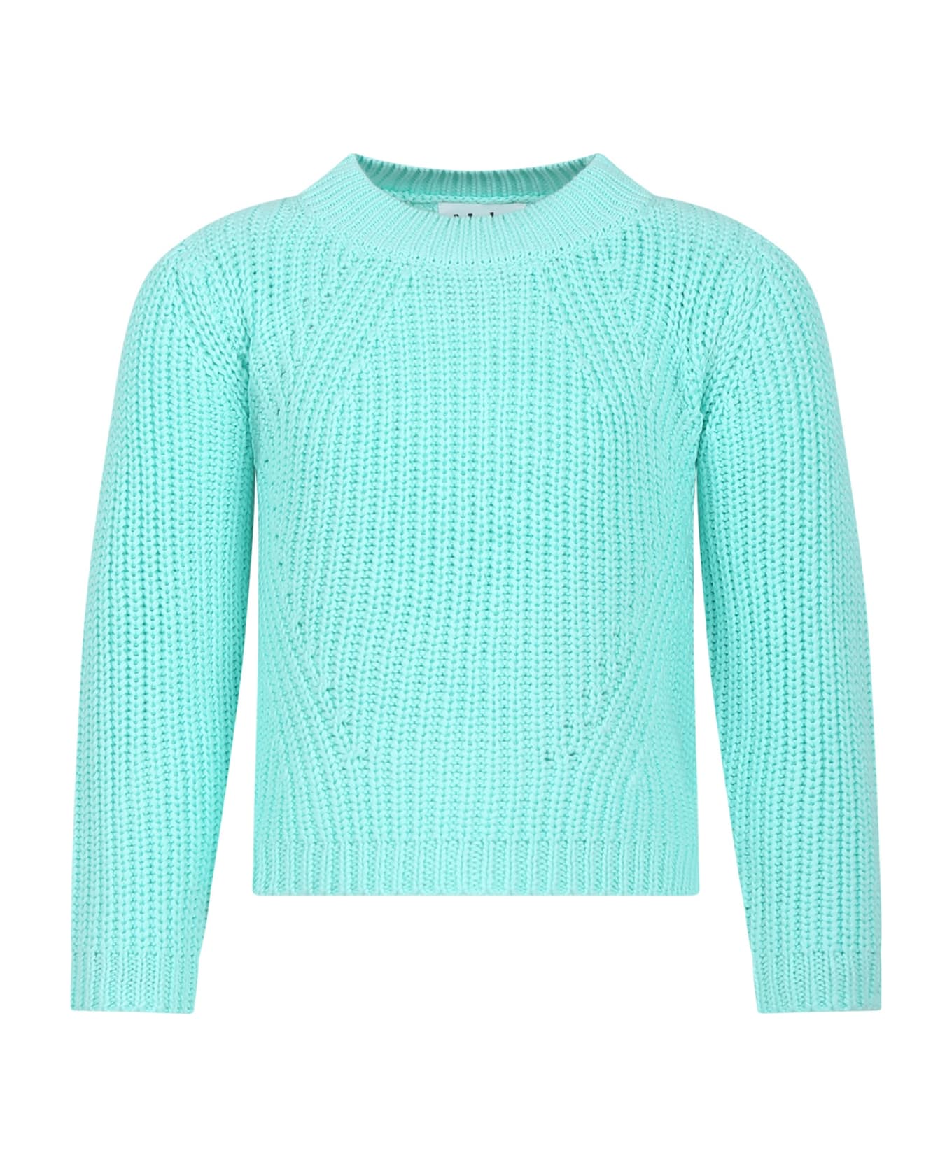 Molo Green Sweater For Girl - Light Blue ニットウェア＆スウェットシャツ