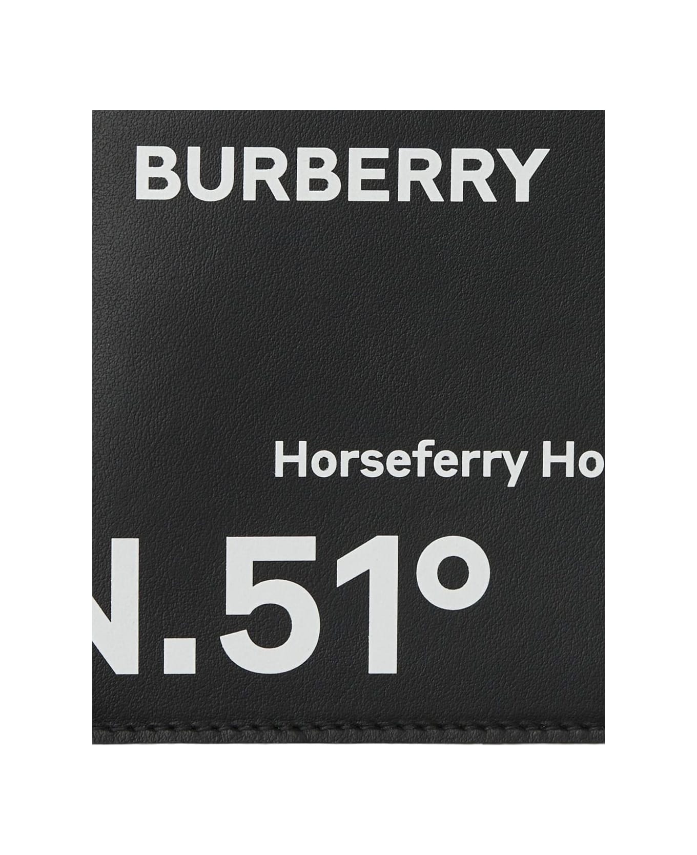 Burberry Black Bi-fold Wallet With Logo Print In Leather - Black