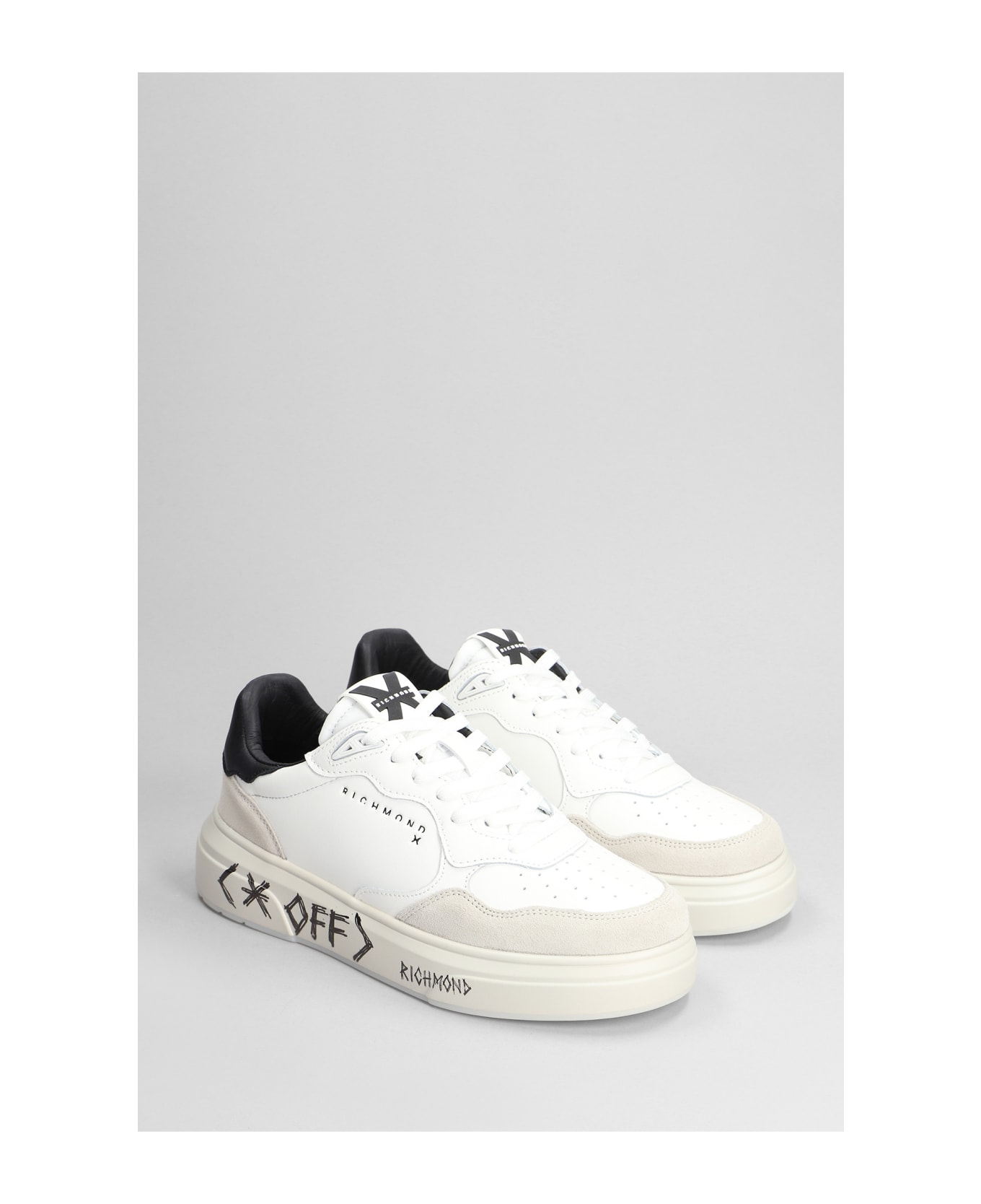 John Richmond Sneakers In White Suede And Leather - white スニーカー