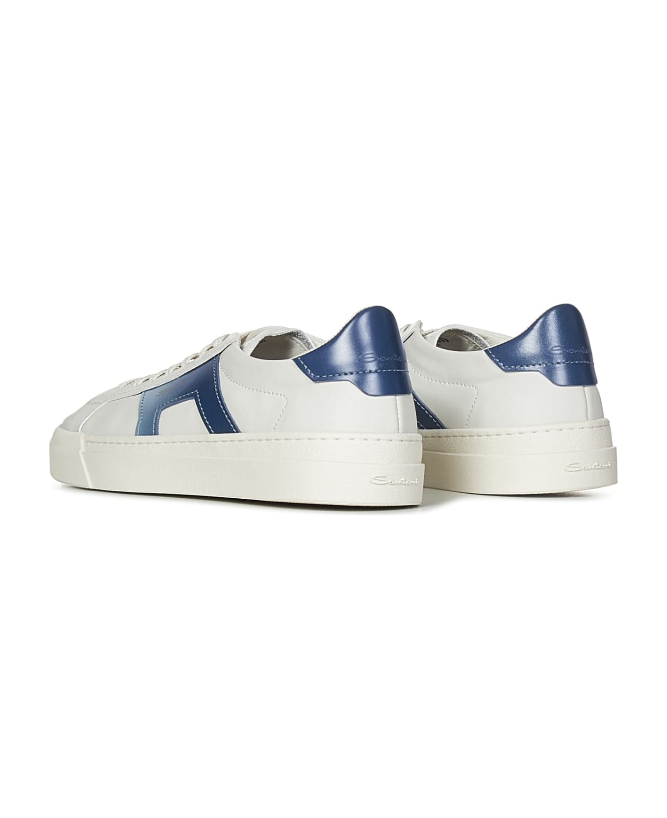 Santoni Double Buckle Sneakers - WHITE/BLUE スニーカー