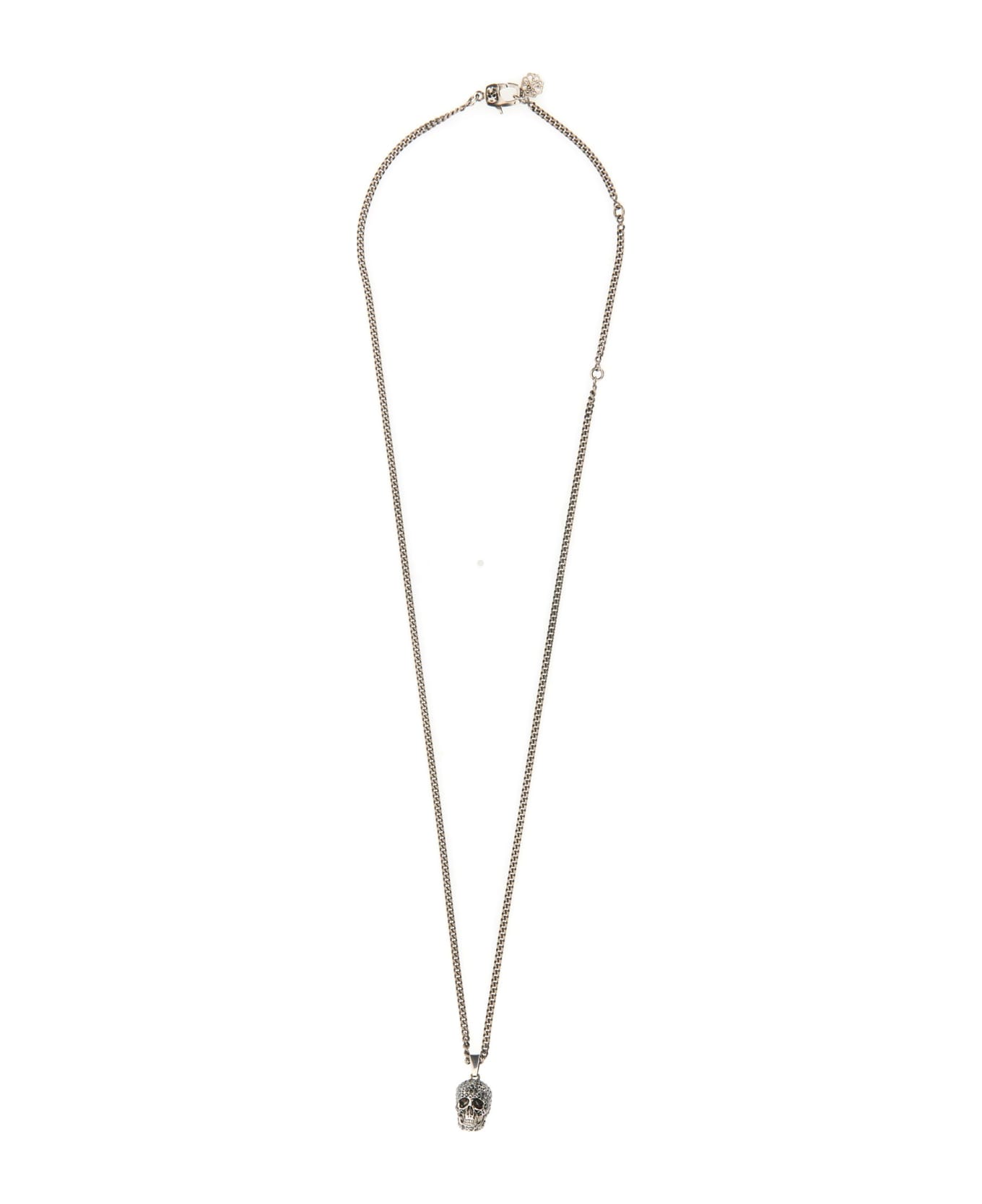 Alexander McQueen Pave` Skull Necklace - Silver ネックレス