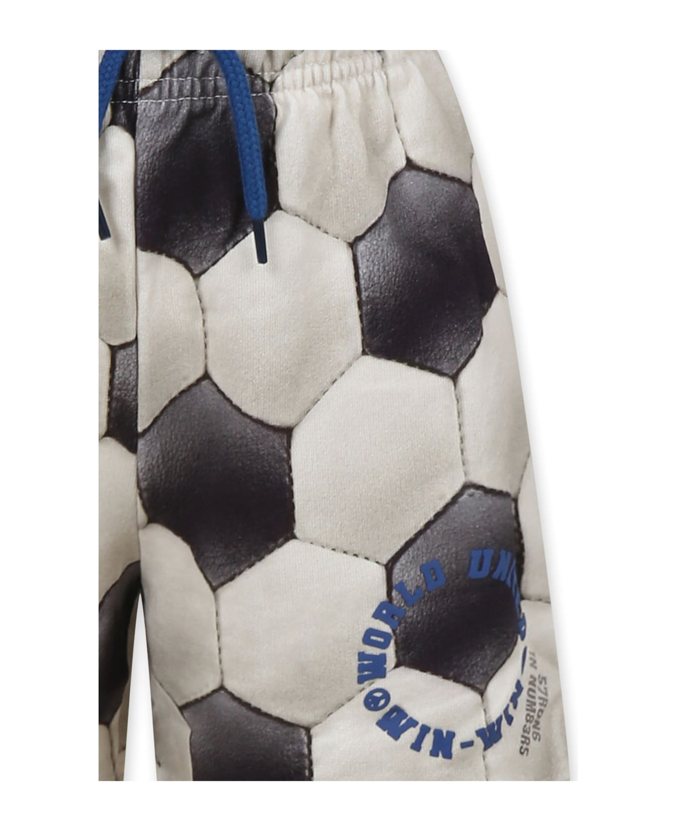 Molo Beige Shorts For Boy With Football Print - White