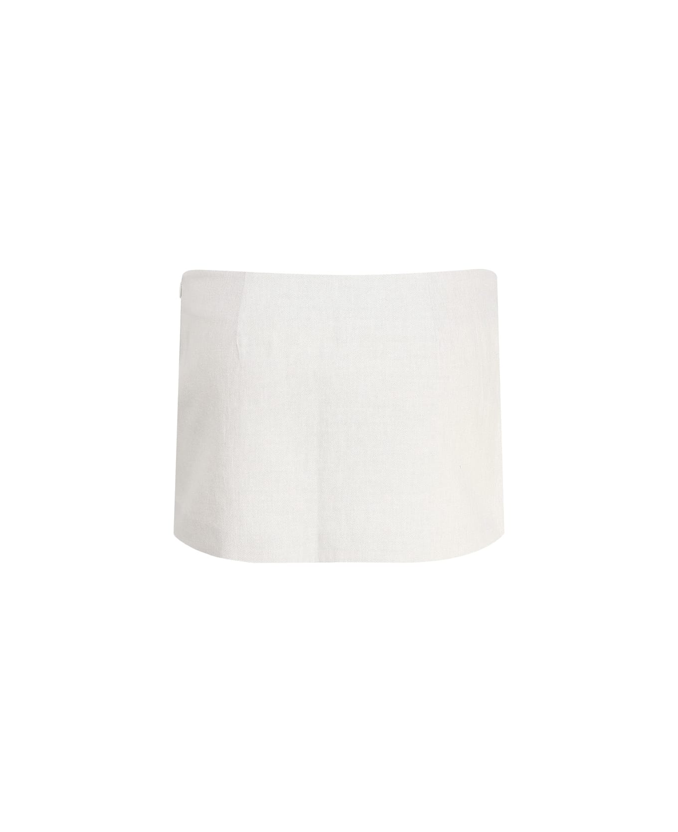 The Andamane Liza Low-waisted Miniskirt In Satin Crepe - White