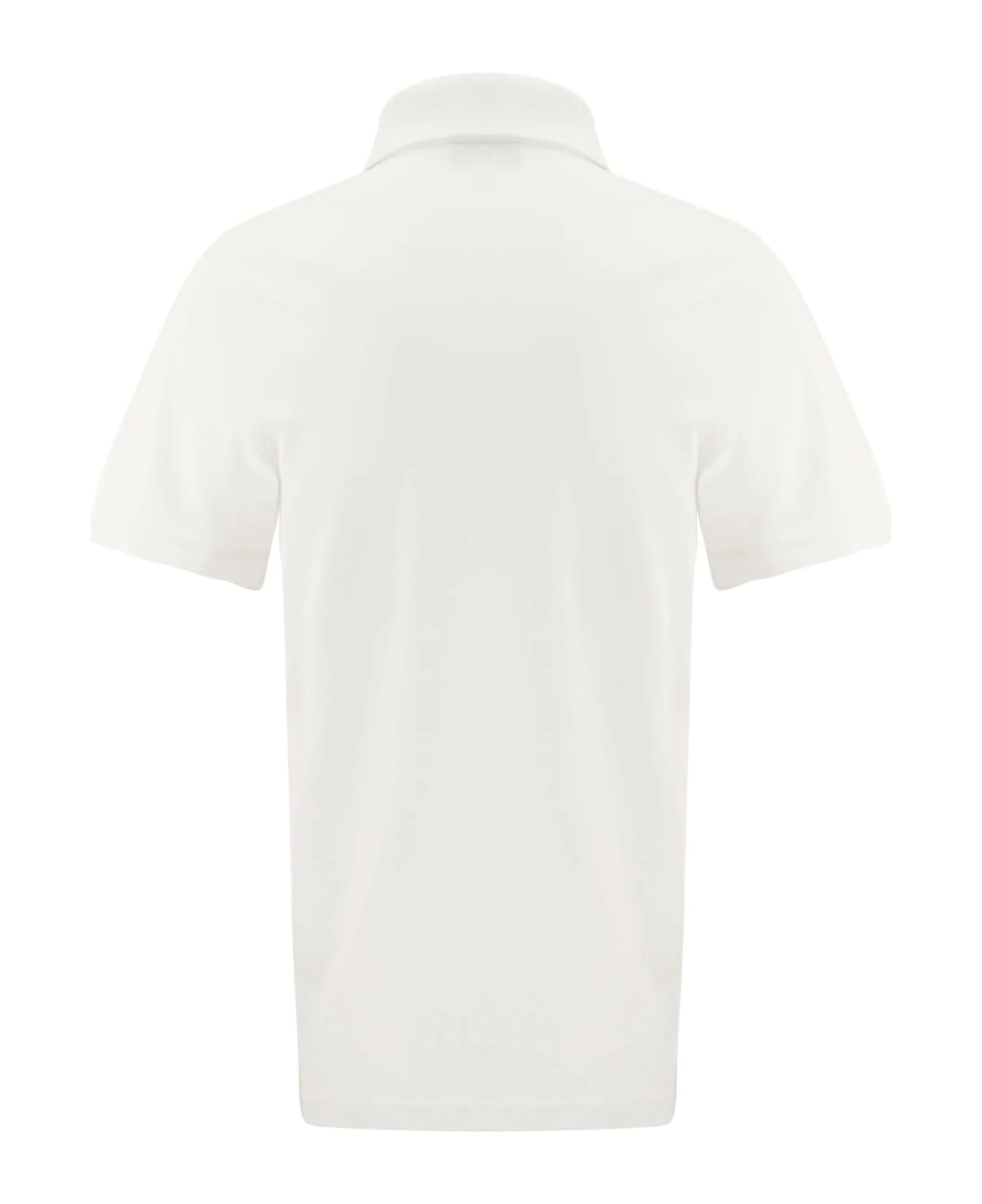 Fay White Cotton Polo Shirt - White ポロシャツ