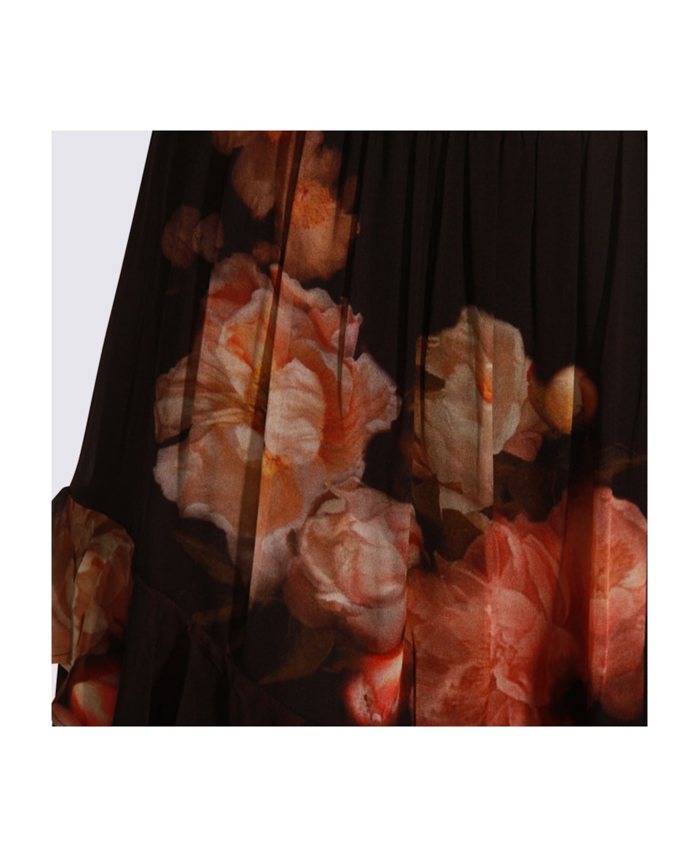 Zimmermann Black Viscose Midi Skirt - RUSSET FLORAL