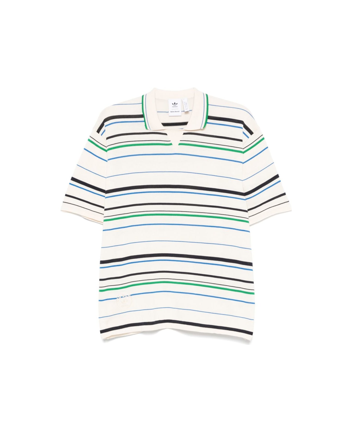 Adidas Originals by Wales Bonner Cotton Blend Knitted Polo Shirt - MultiColour