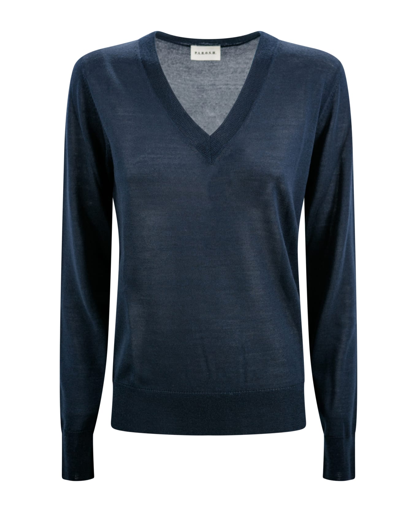 Parosh V-neck Fine-knit Jumper - Blue ニットウェア