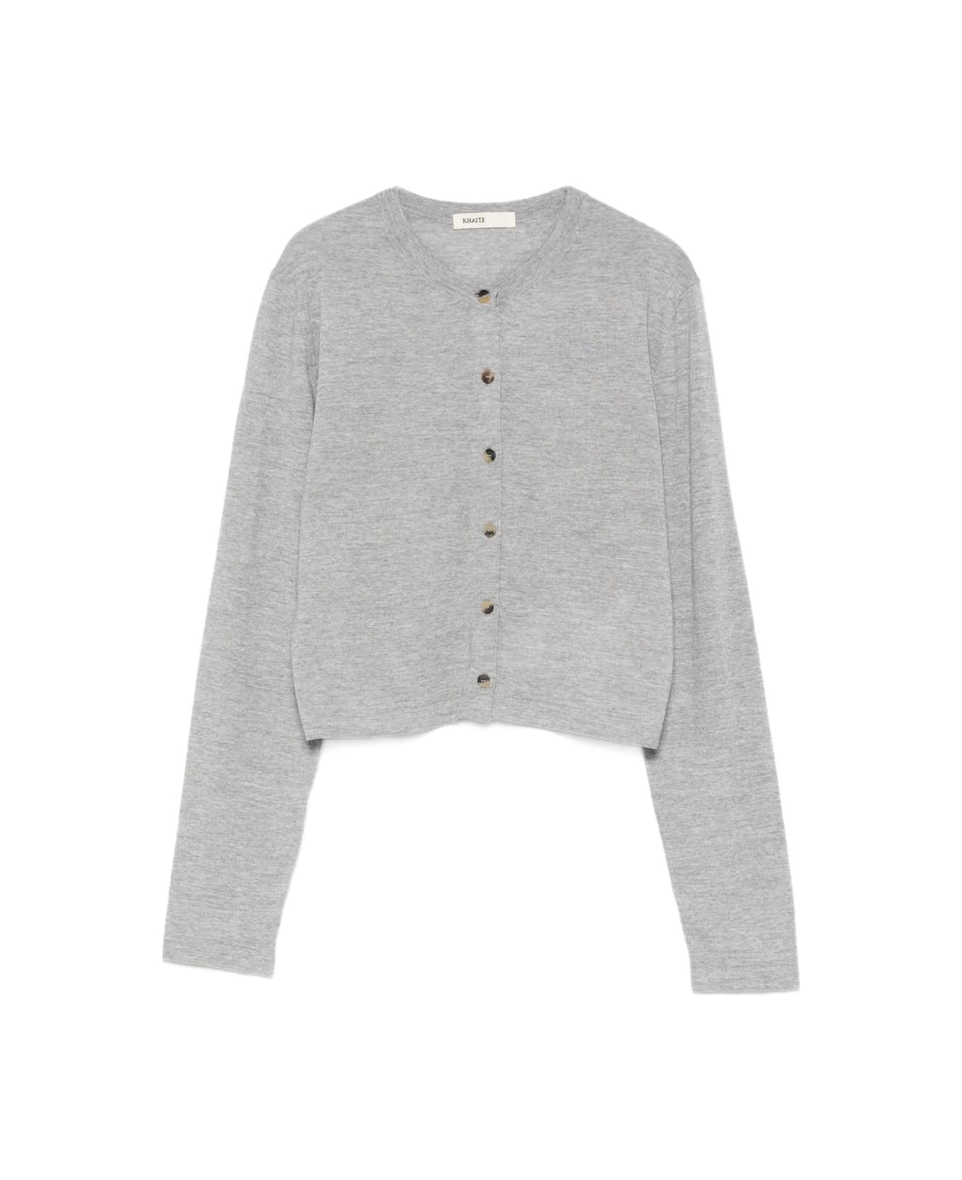 Khaite Brieta Wool Cardigan - Light Grey